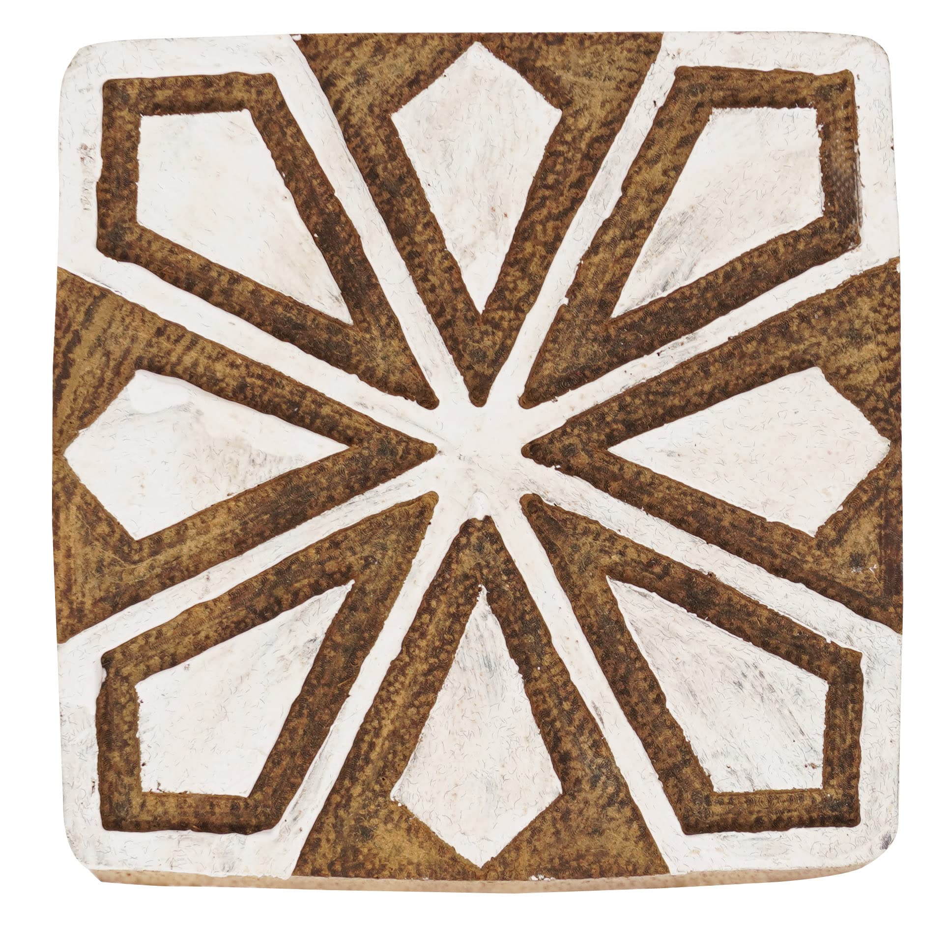 IBA Indianbeautifulart Textile Printing Block Geometric Hand Carved Wooden Stamp Wood Block Printing Textile Stamps for Fabric/Pottery Blocks-4.5
