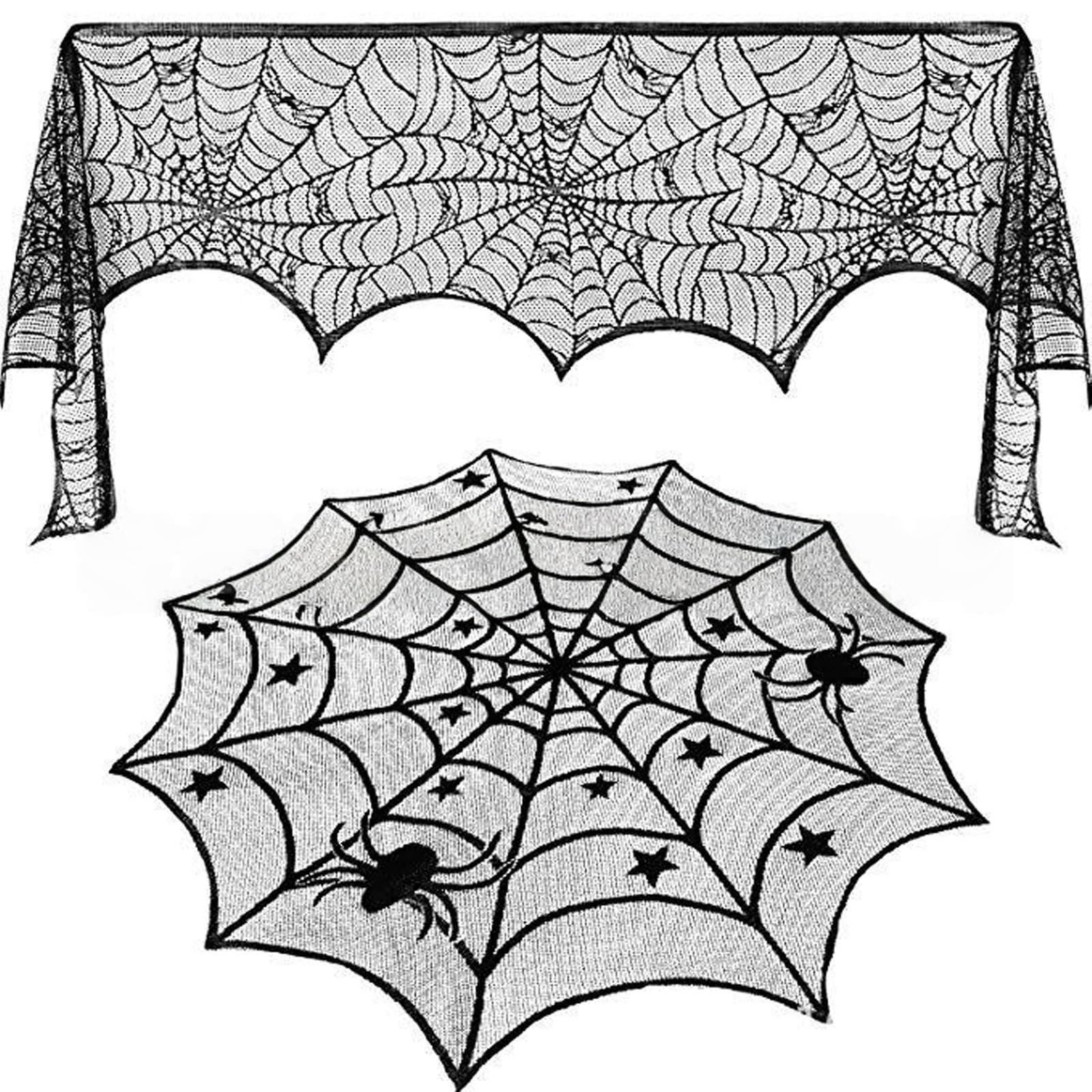 Jazuaiao Model E Halloween Decoration Table Runner Lamp Cover Set Washable Fabric Tablecloth Lampshade For Dining Table Mantels Display Halloween Decorations