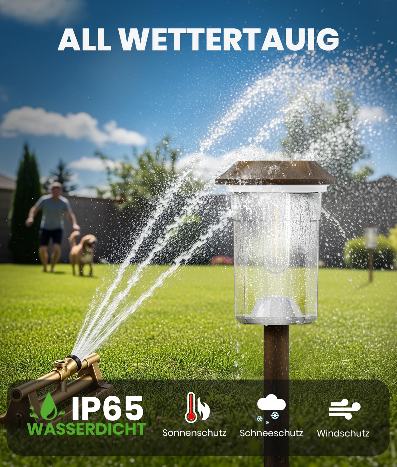 BITPOTT Solarlampen für Außen Garten, 6 Stücke Solarleuchten Garten 2 in 1 Kaltweiß & Warmweiß Umschalten, IP65 Wassserdicht Solar Gartenleuchten für Außen Wege,Terrasse,Rasen Weg