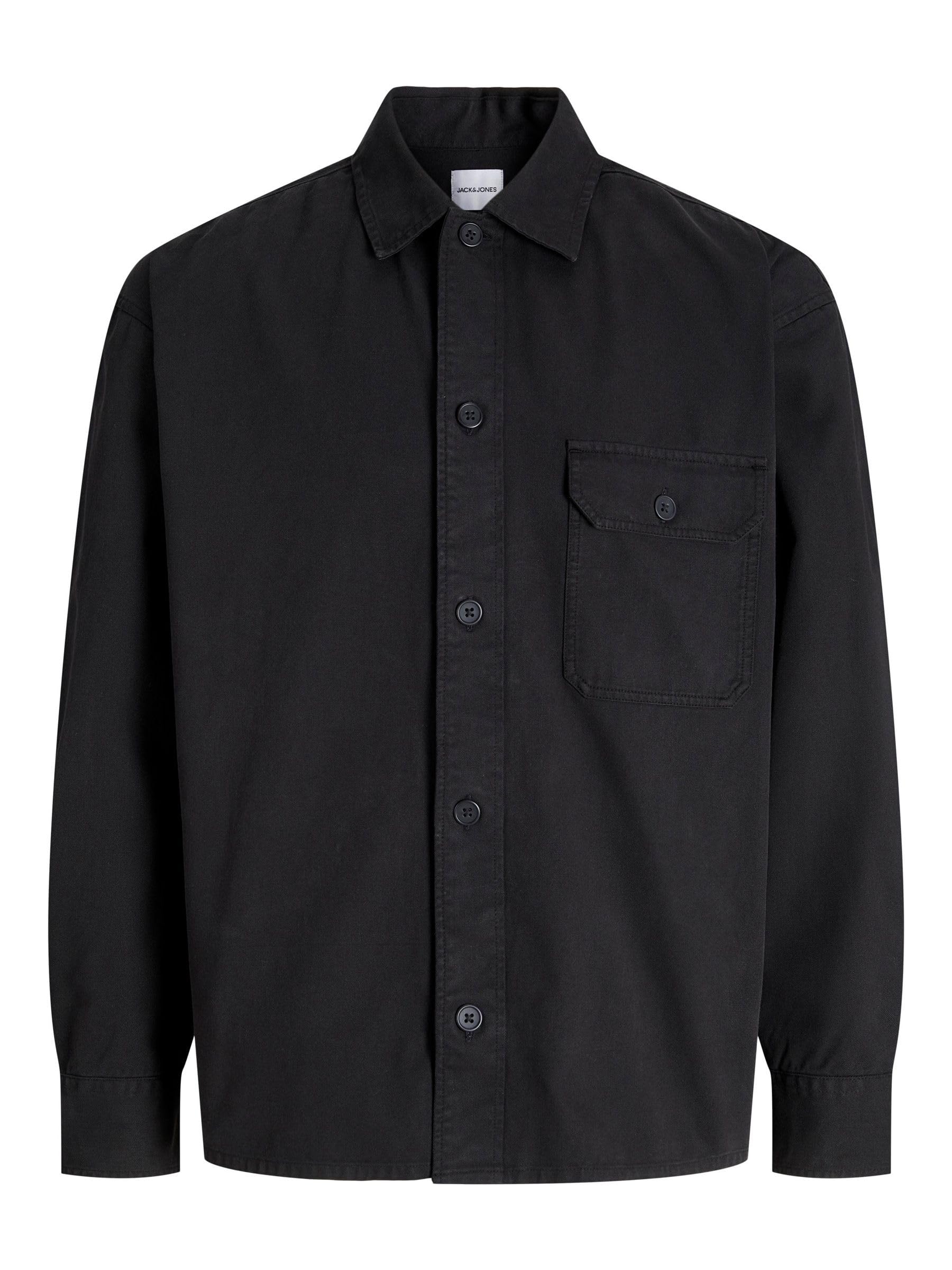 JACK & JONES Jjedover Overshirt Ls Sn, Black, L