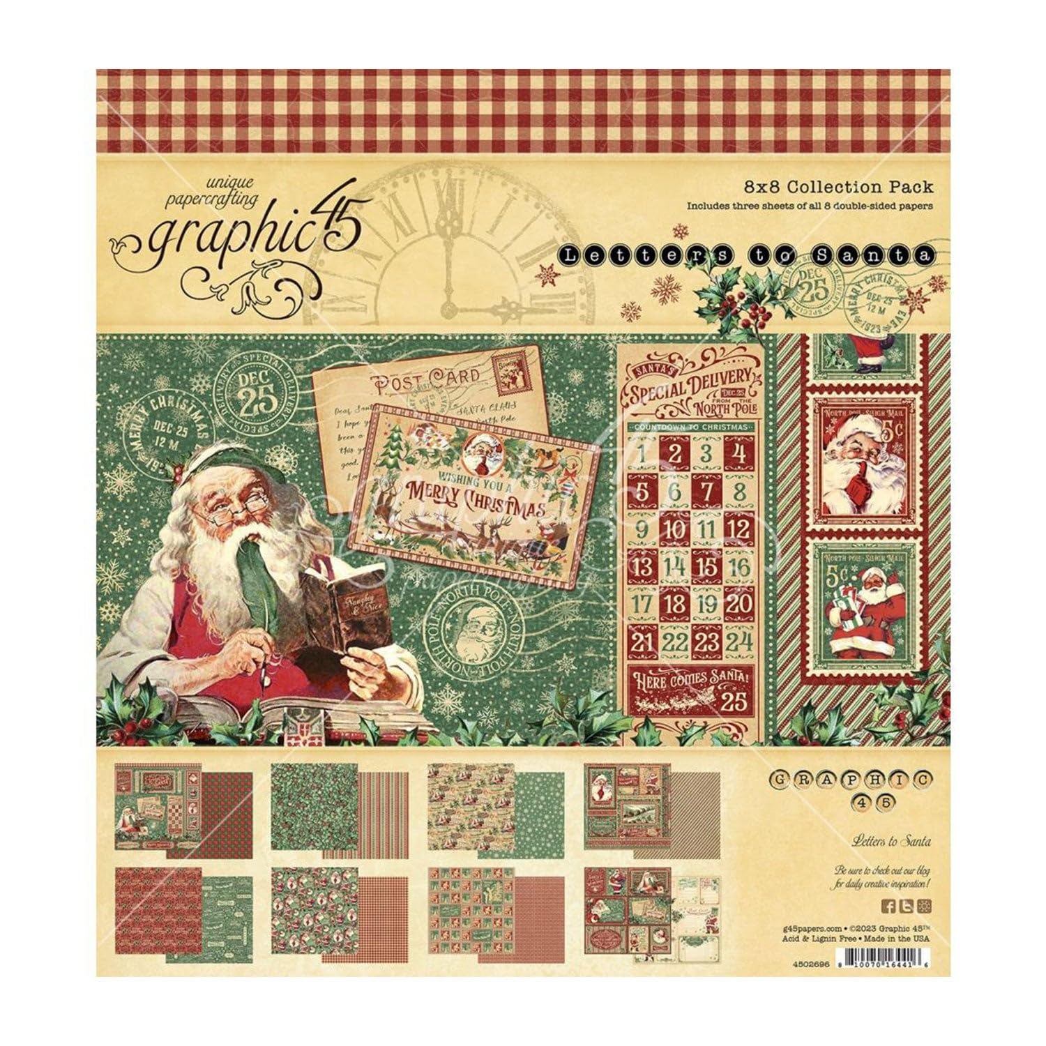 Graphic 45Collection Pack 8"X8"-Letters to Santa