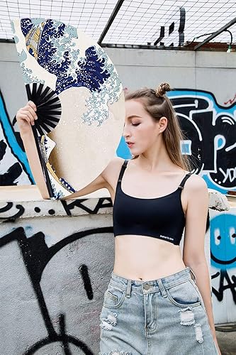 Miniatura 3 de Amajiji Abanicos plegables grandes para bailar en línea, gran abanico de golpes para botas en el suelo, baile, fiesta, decoración, festival (ola Ola