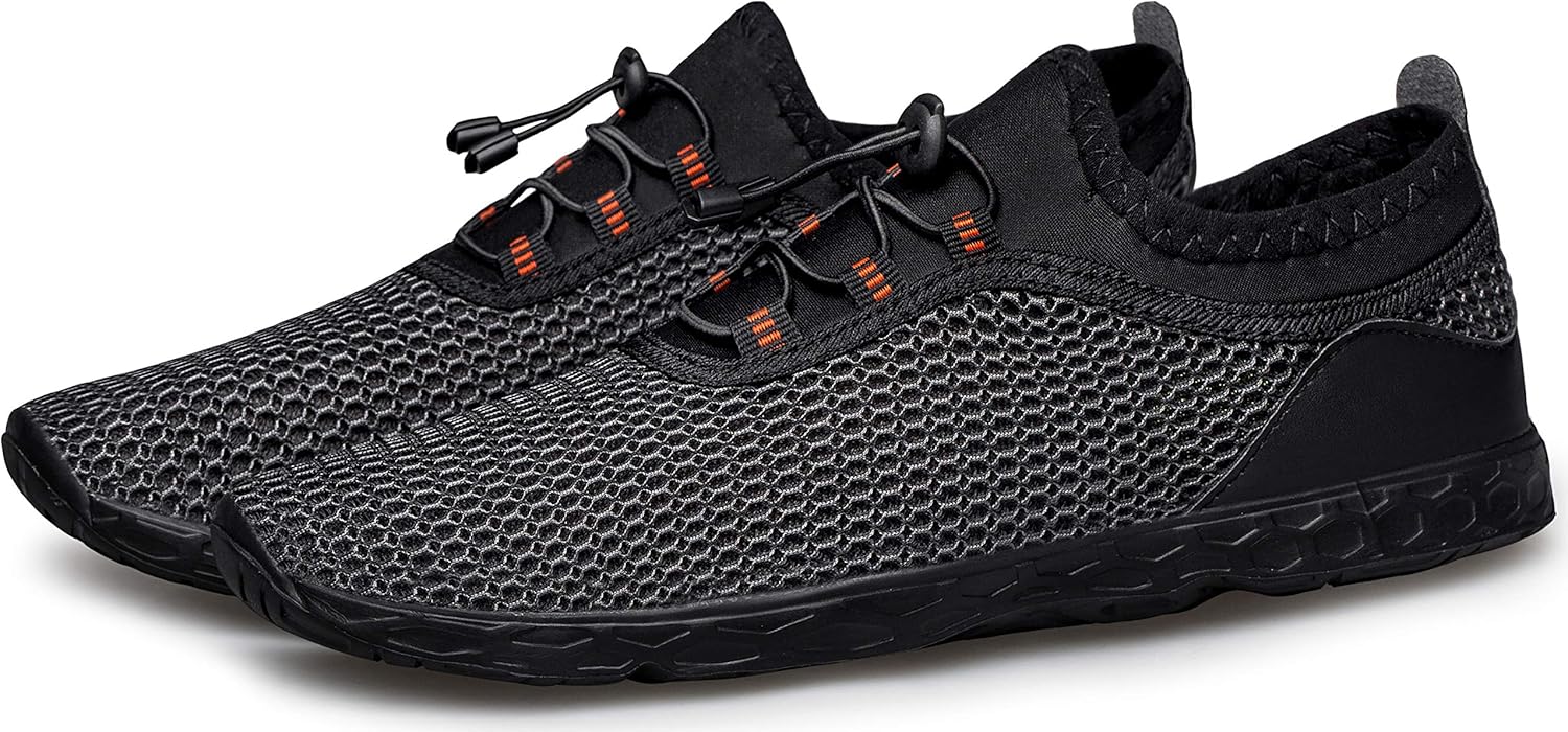 DOUSSPRT Women's Water Shoes Quick Drying Sports Aqua Shoes All Black Size 11