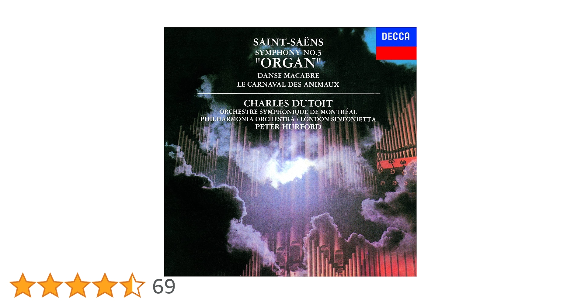 Amazon | サン=サーンス:交響曲第3番《オルガン付き》、交響詩《死の