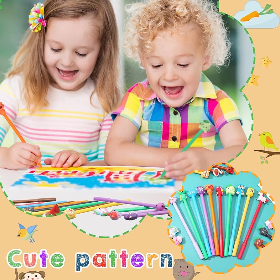 Amazon.com: 200 Pieces Cute Cartoon Gel Ink Pens Cartoon