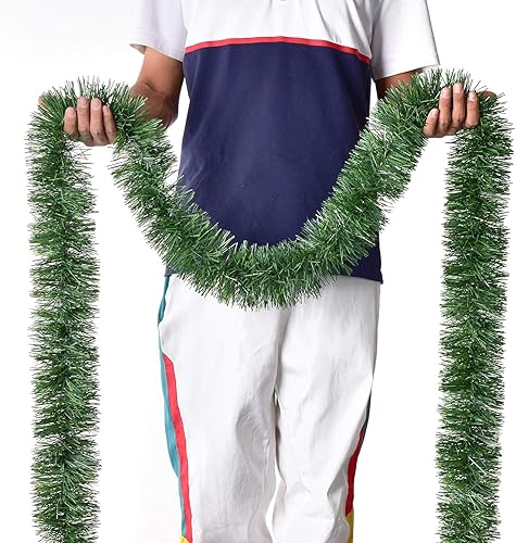 Miniatura 7 de DearHouse Guirnalda de Navidad de 16.4 pies con 50 luces LED, decoración navideña verde para exteriores o interiores, hogar, jardín, vegetación