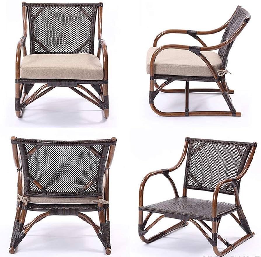 Amazon｜サンフラワーラタン リクライニングチェア ブラウン 幅56