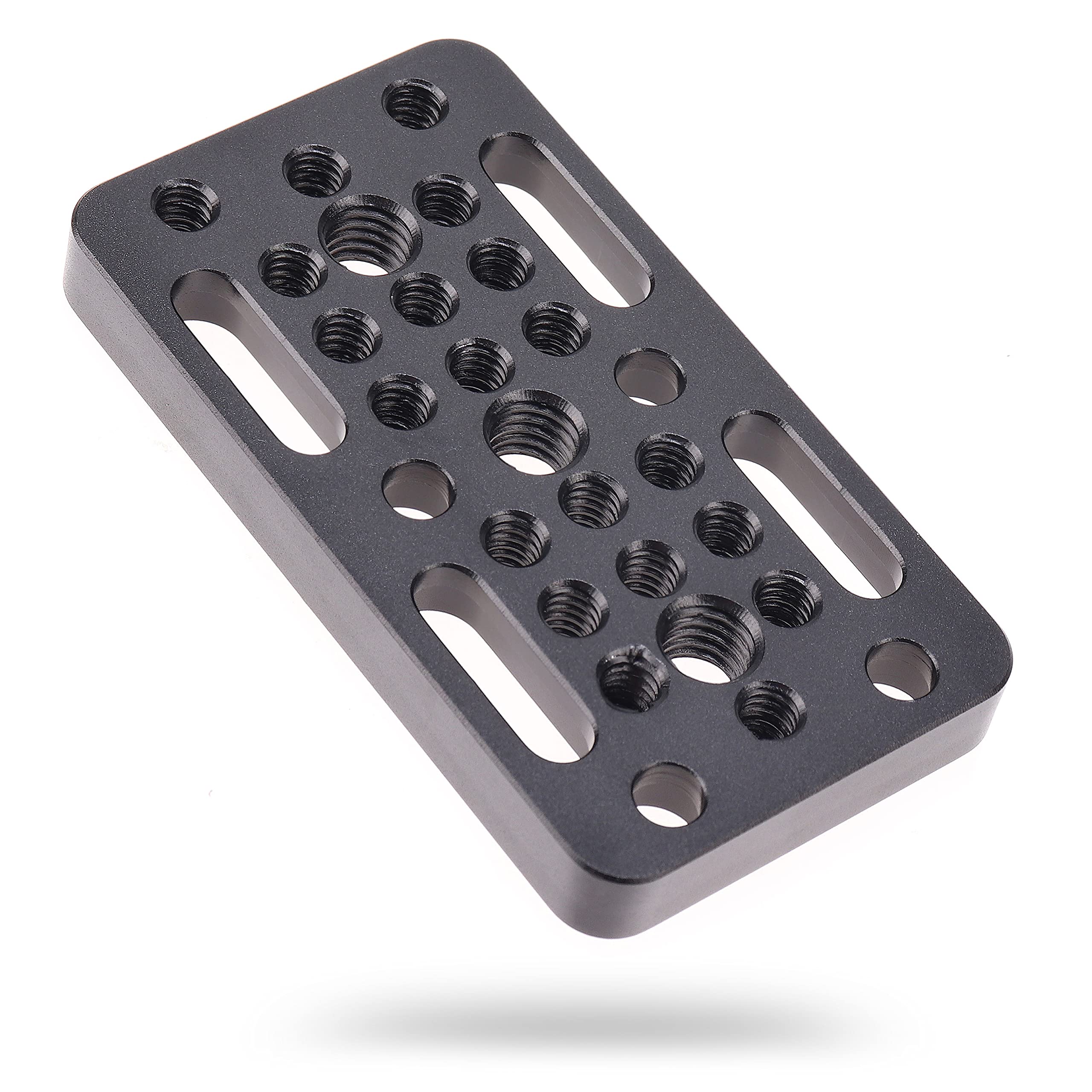 FocusFoto Multi-Purpose Extension Switching Cheese Plate Camera Baseplate with 1/4"-20 & 3/8"-20 Thread Mounting for DSLR Camera Cage Rig Railblocks