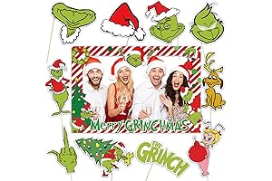 Photo-Worthy Grinchmas Moments: 10-Piece Grinchy Photo Booth Props