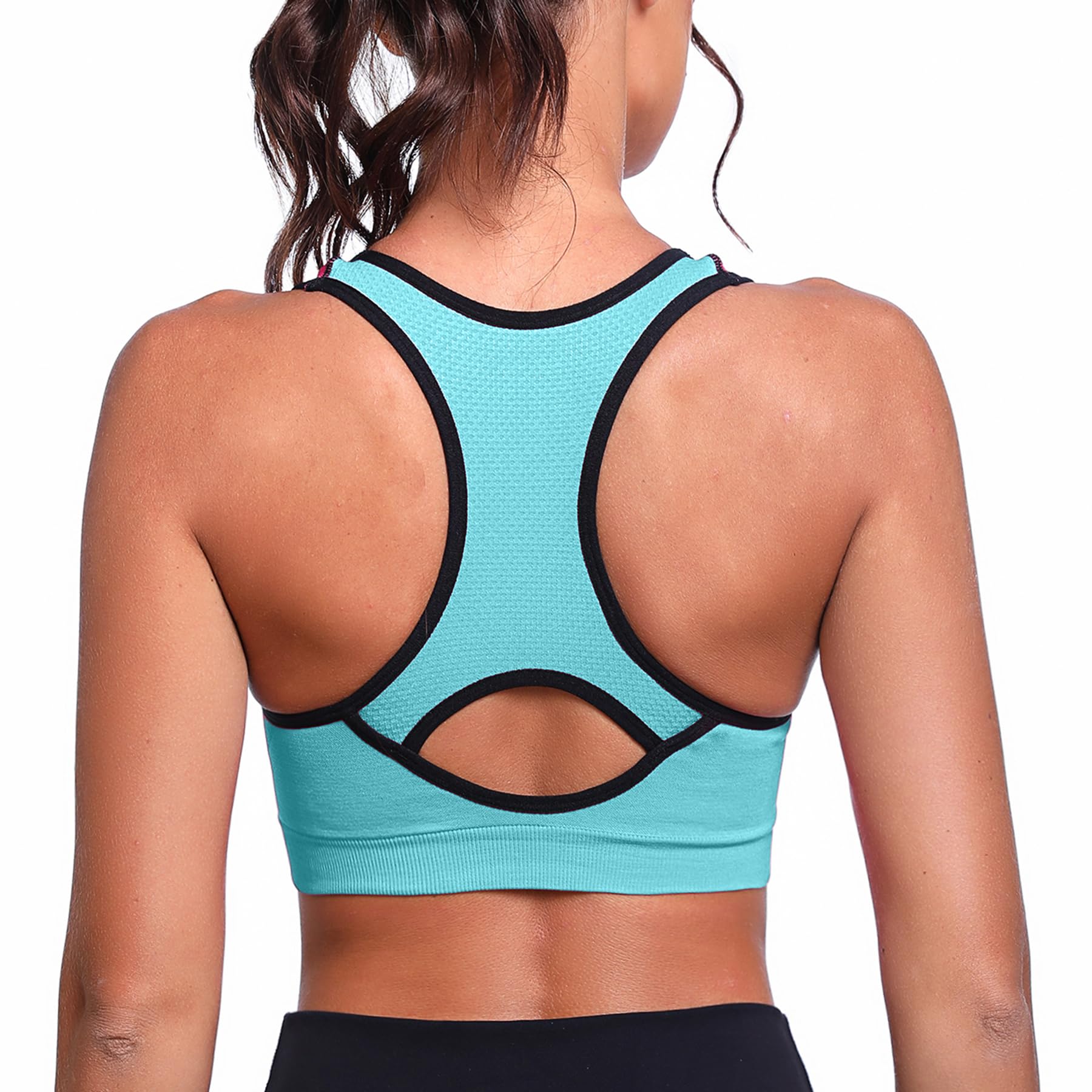 Sykooria Donna Reggiseno Sportivo Reggiseno da Allenamento Senza Ferretto Top Fitness Donna Palestra Imbottito per Ginnastica Yoga S-XXL