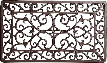 Biscottini Zerbino ghisa grande 59x35x1 cm - Zerbino ingresso esterno - Zerbino in ghisa esterno - Tappetino ingresso casa rettangolare - Pulisci scarpe metallo