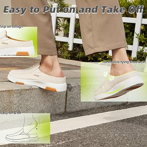 Miniatura 7 de OrthoComfoot Zapatos ortopédicos sin cordones para mujer, cómodas pantuflas con soporte de arco para juanetes, mocasines para fascitis plantar para