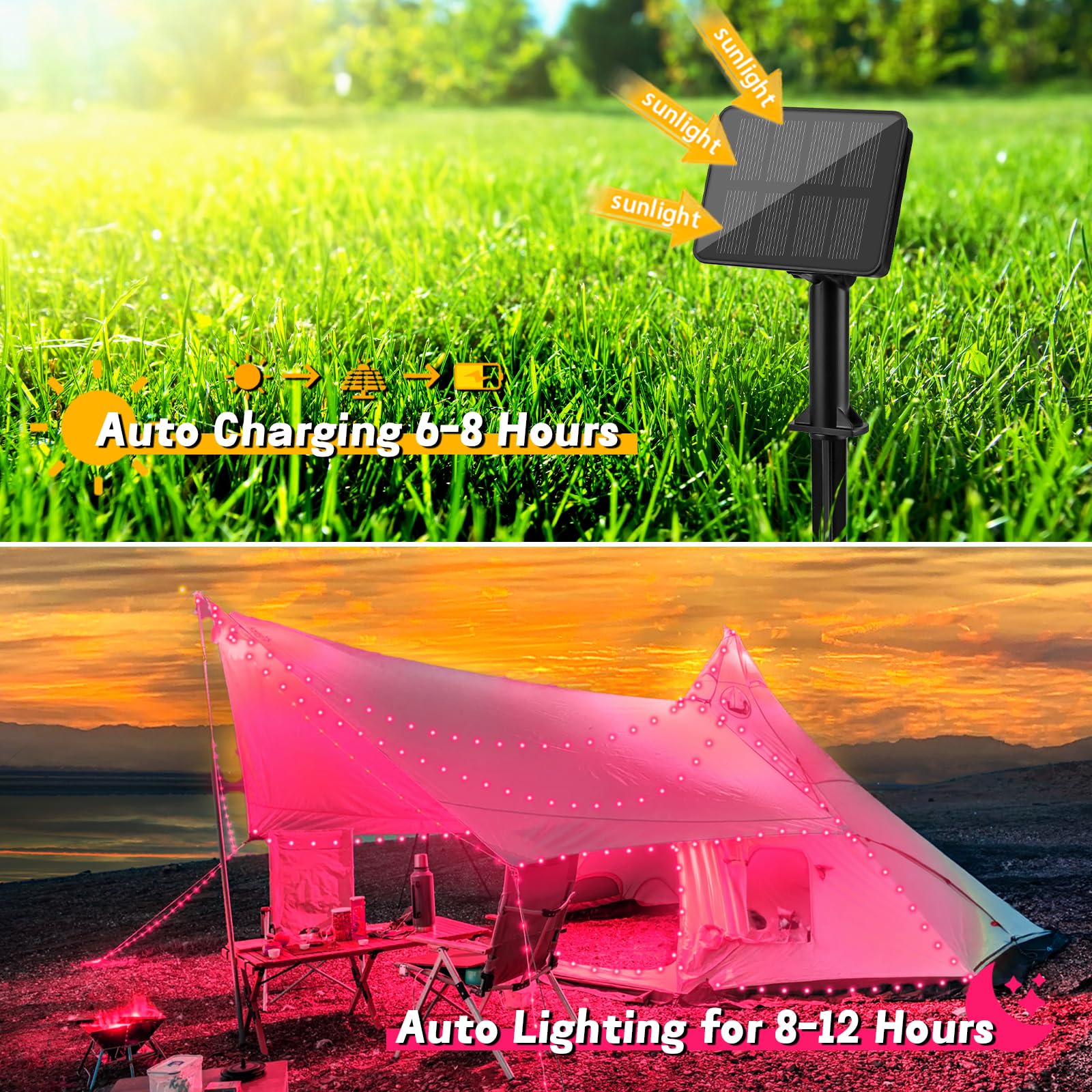 Gcstnn Outdoor Solar Lights, 5M 50 LED Fairy Lights - Image 3