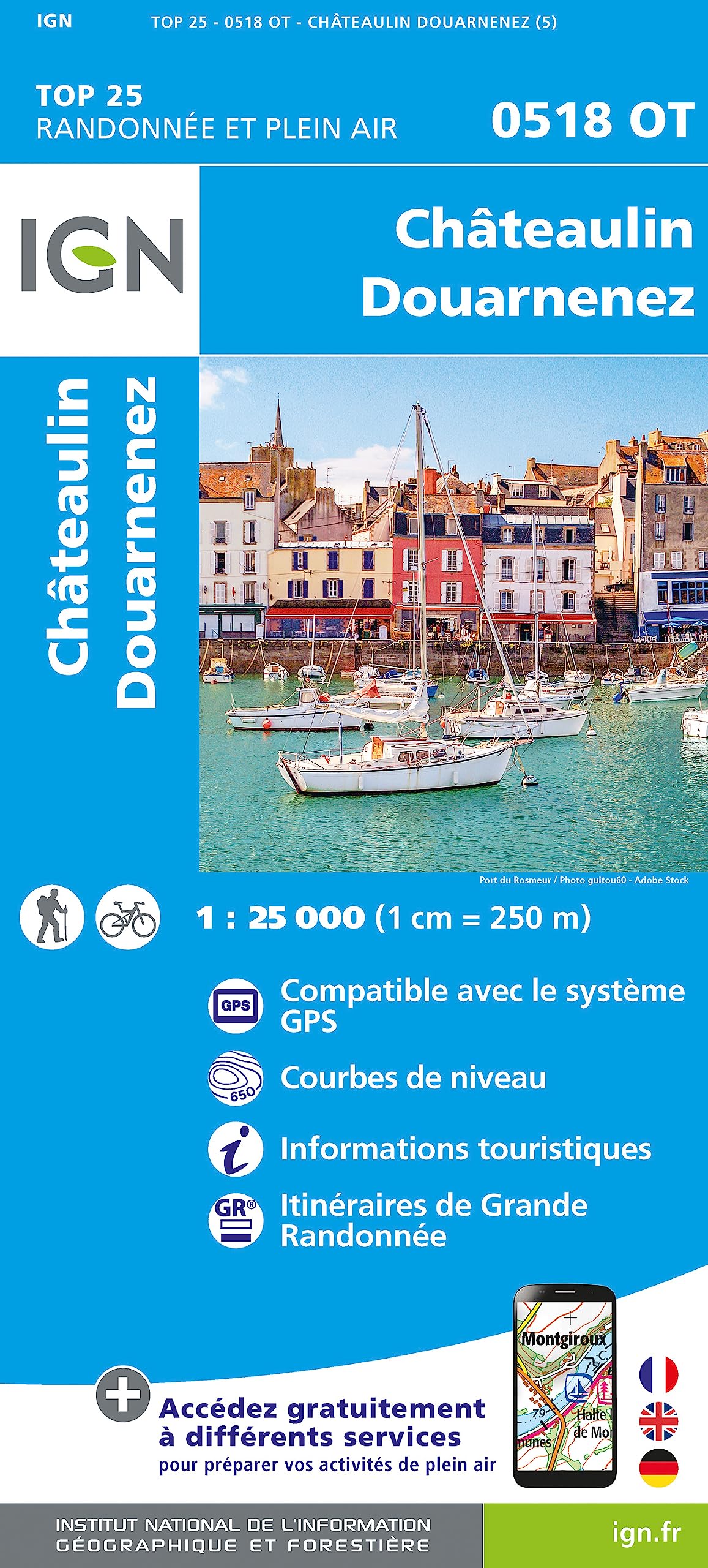 Châteaulin / Douarnenez (0518OT): 1:25000 (TOP 25)
