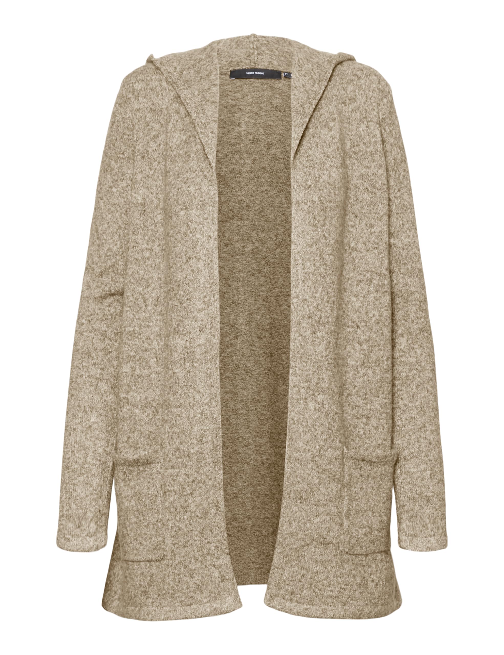 VERO MODA Women's Vmdoffy Ls Open Hood Cardigan Ga Noos Sweater, Sepia Tint/Detail: Melange, M