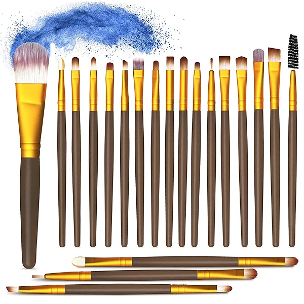 Nobio 20PCS/Set Soft Makeup Foundation Powder Brushes Face Eye Shadow Eyeliner Foundation Blush Lip Cosmetics Blending Brush Tool