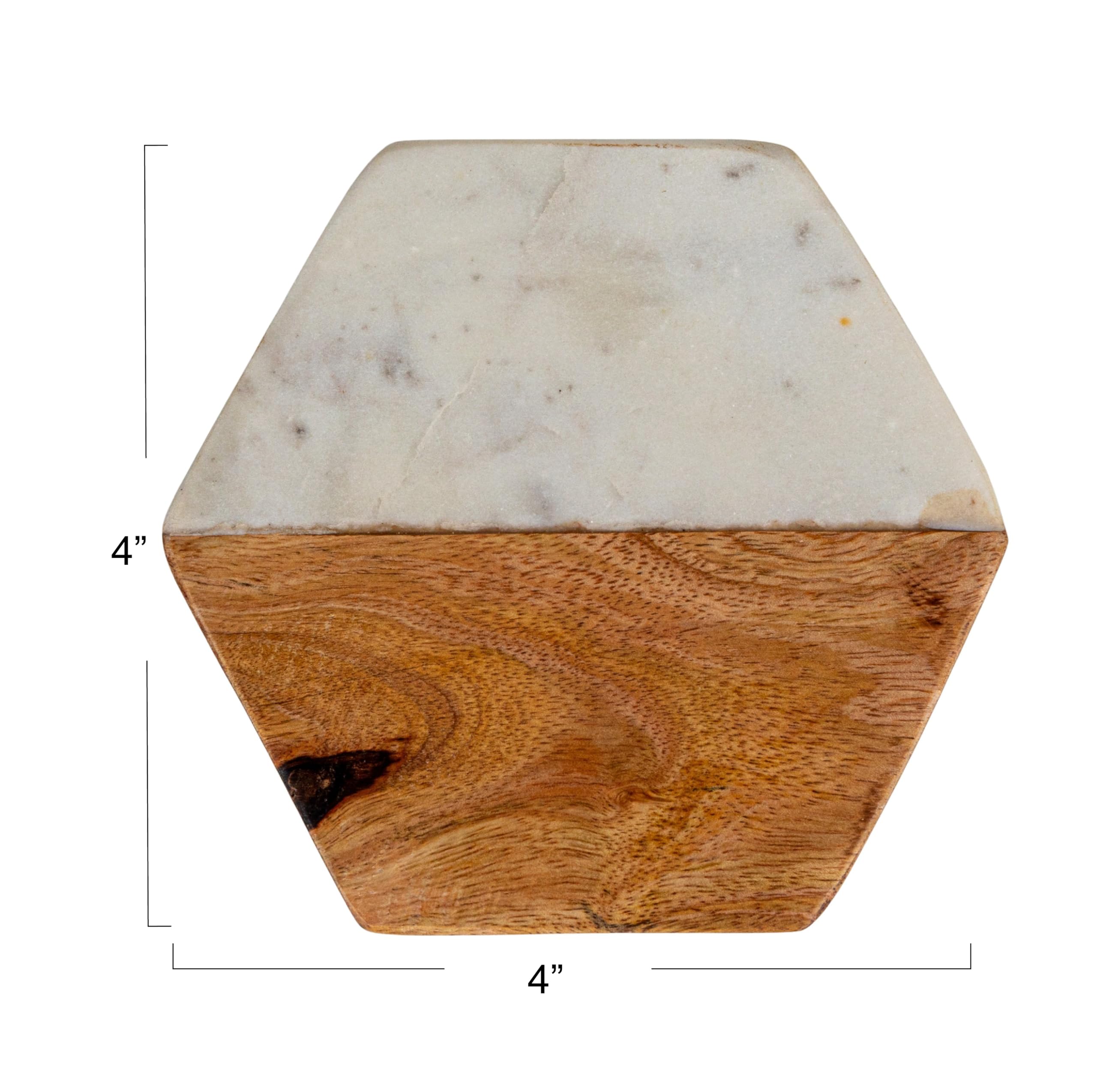 Dessous De Verre Hexagonaux En Marbre – Lot Occasion, Quelques Traces