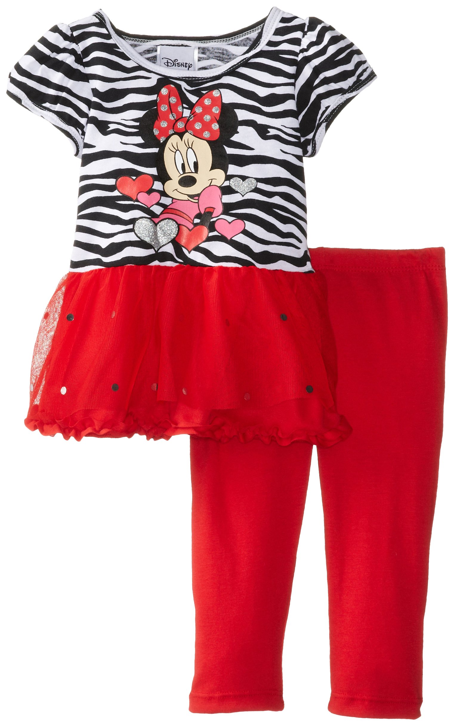 DisneyBaby Girls' Minnie Mouse 2 Piece Short Sleeve Legging Set