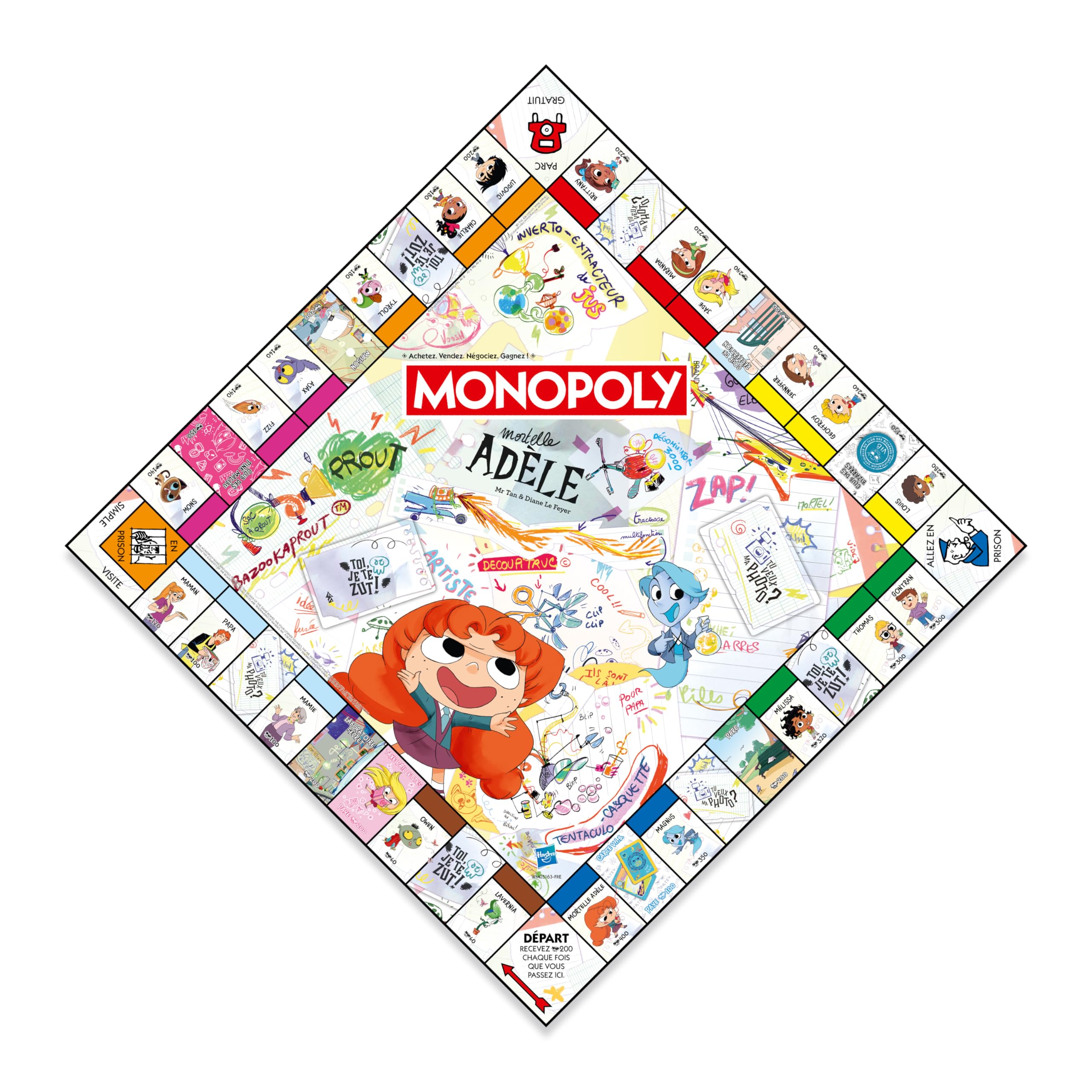 Winning Moves Monopoly Mortelle Adele Jeu de Societe - Jeu de Plateau à partir de 8 Ans Plus - 2 à 6 Joueurs - Version française