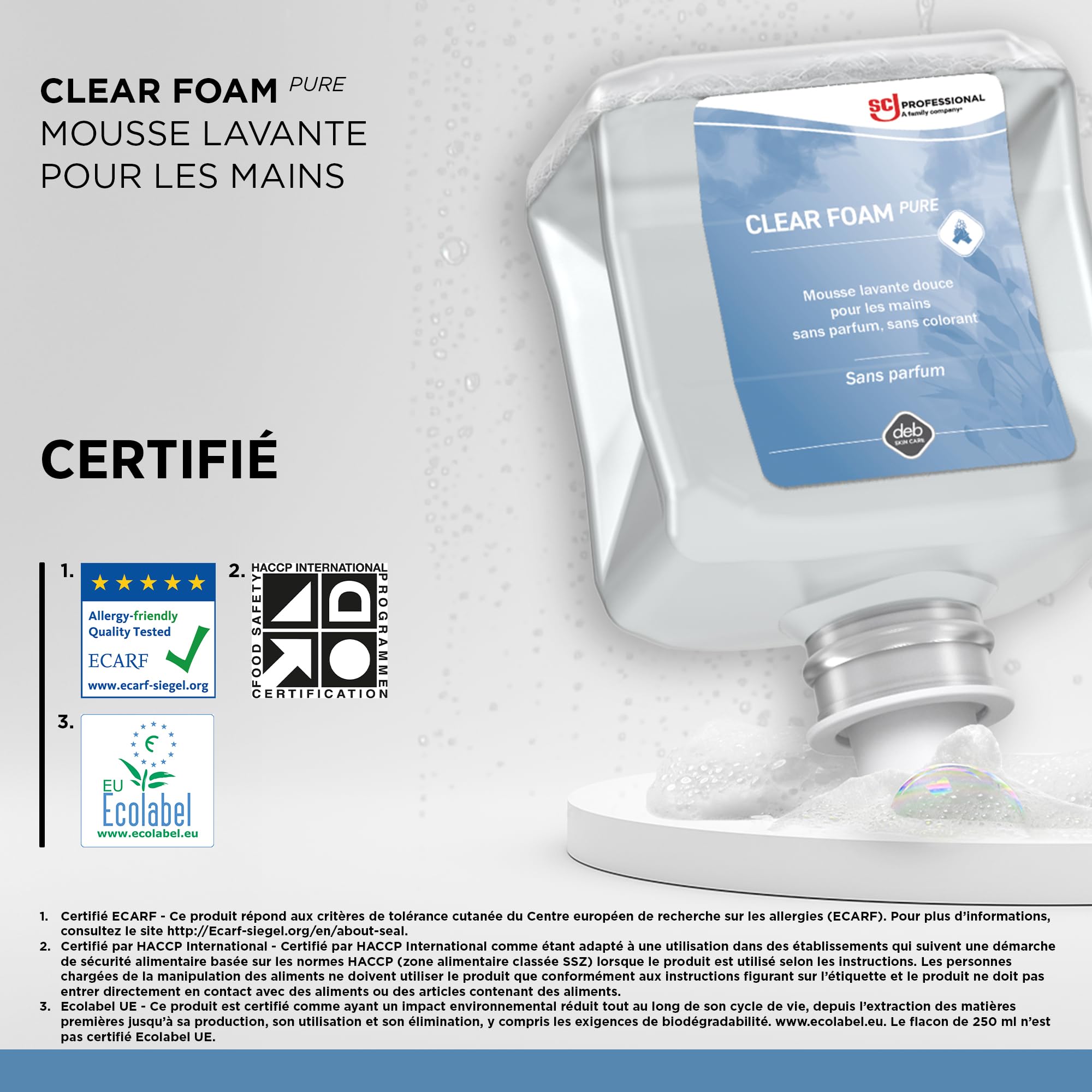 SC Johnson Professional Clear Foam Kit de Démarrage – Distributeur Mural de Savon pour Les Mains – Nettoyant moussant – 1 Distributeur + 1 Recharge (1 Litre) – Réservé à Un Usage Professionnel