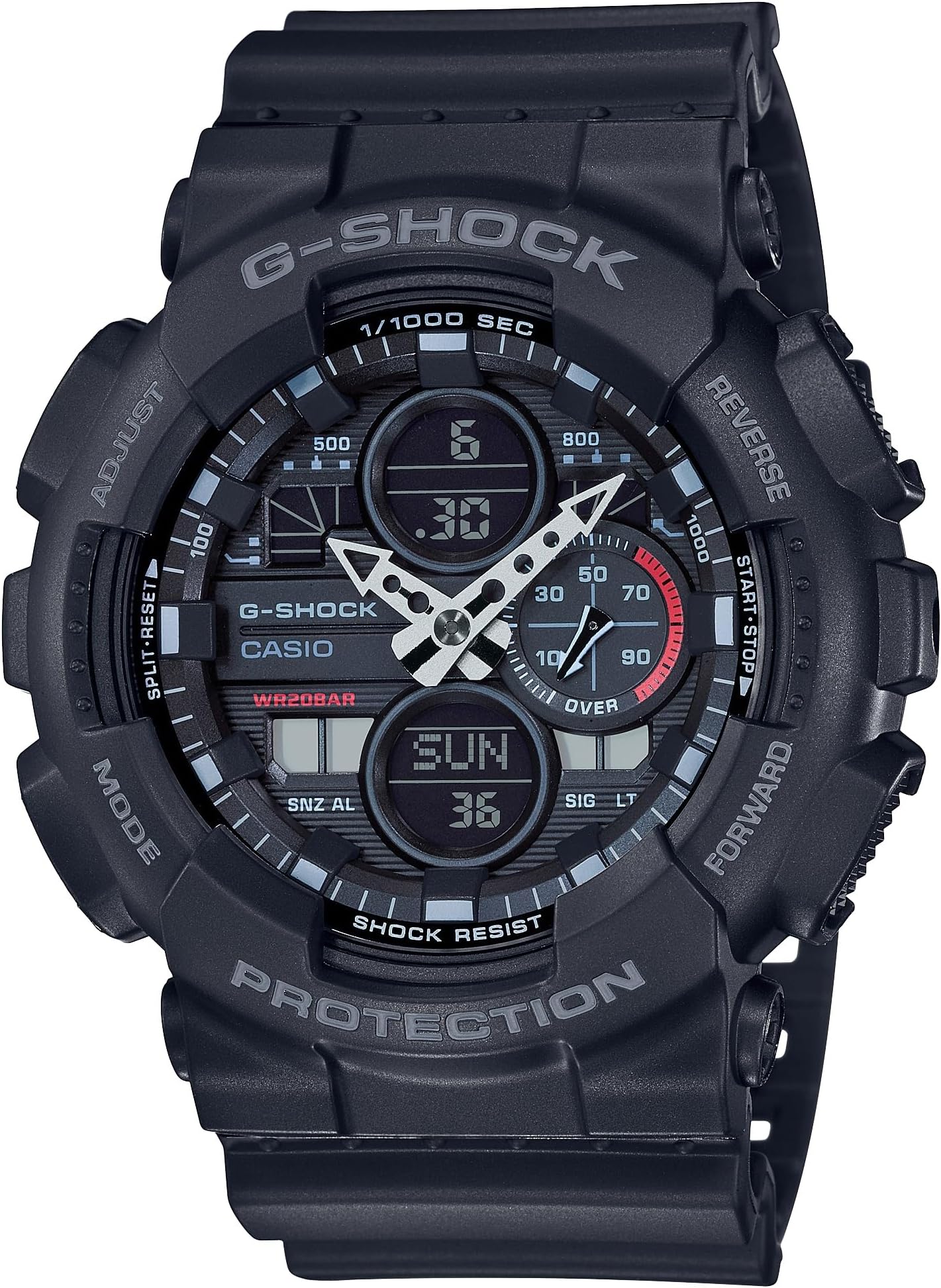 G-Shock GA140-1A1 | Analog-Digital Watch | 200M Water Resistant | Shock & Magnetic Resistant | Dual Time Display | Sporty & Casual Design