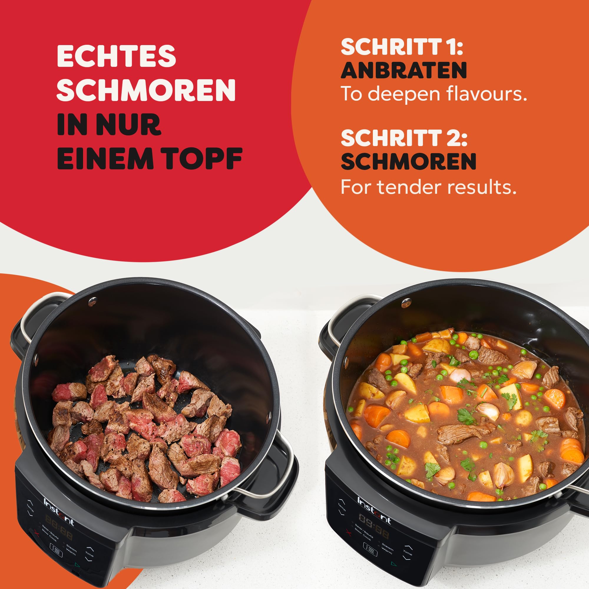 Instant Pot – Superior Schongarer – 7,1L Multikochsystem mit Einstellungen für Schongaren, Anbraten, Dämpfen und Warmhalten, antihaftbeschichteter Innentopf