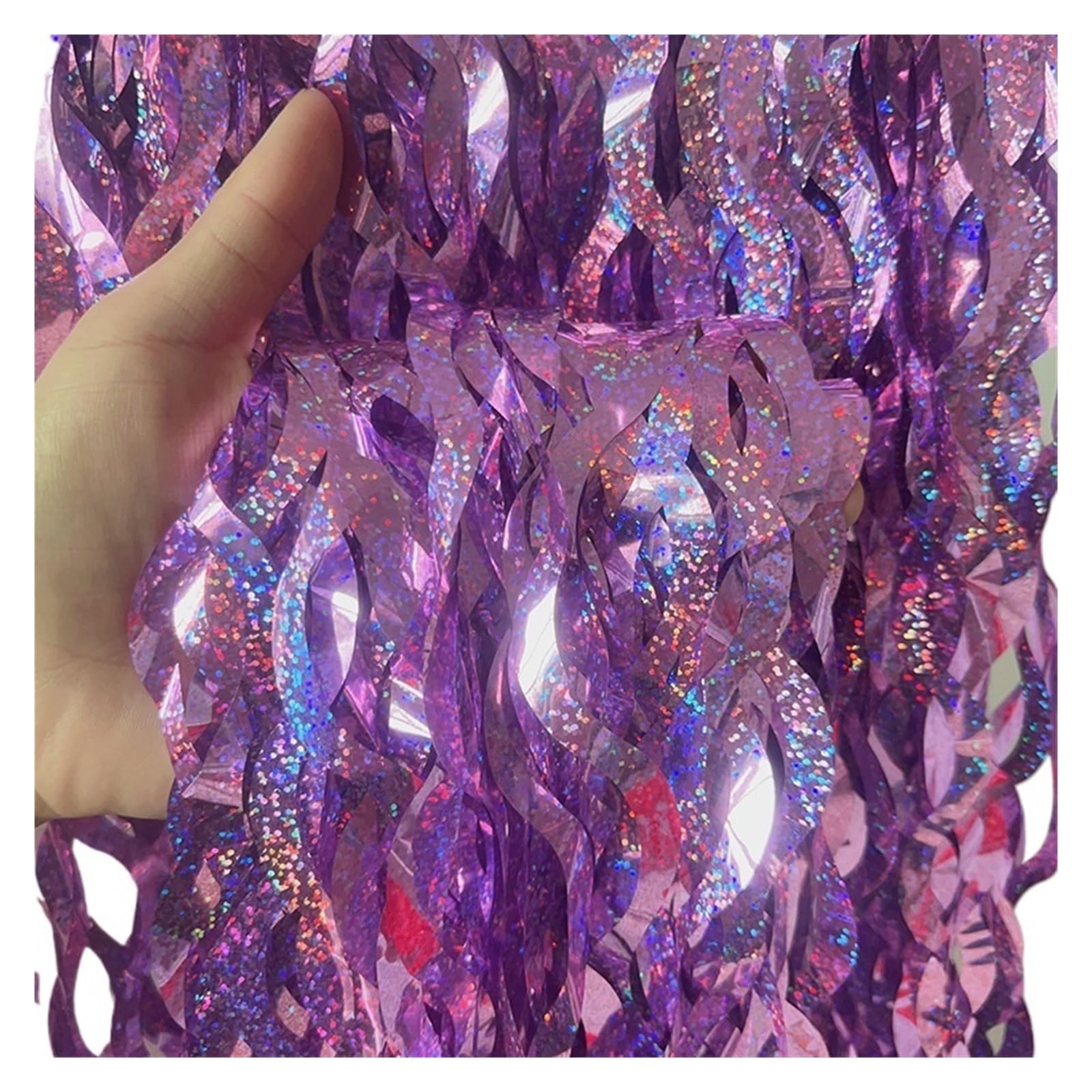 Tinsel Curtain Party Backdrop 1x2M Tinsel Foil Fringe Curtain Backdrop Wall Curtains for Under the Party Decoration(B Pink)