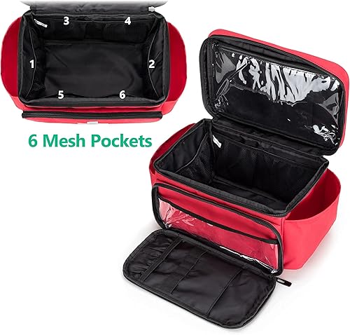 Miniatura 7 de CURMIO Pequeña bolsa de almacenamiento de medicamentos vacía, caja organizadora de primeros auxilios familiar, bolsa organizadora de botellas de