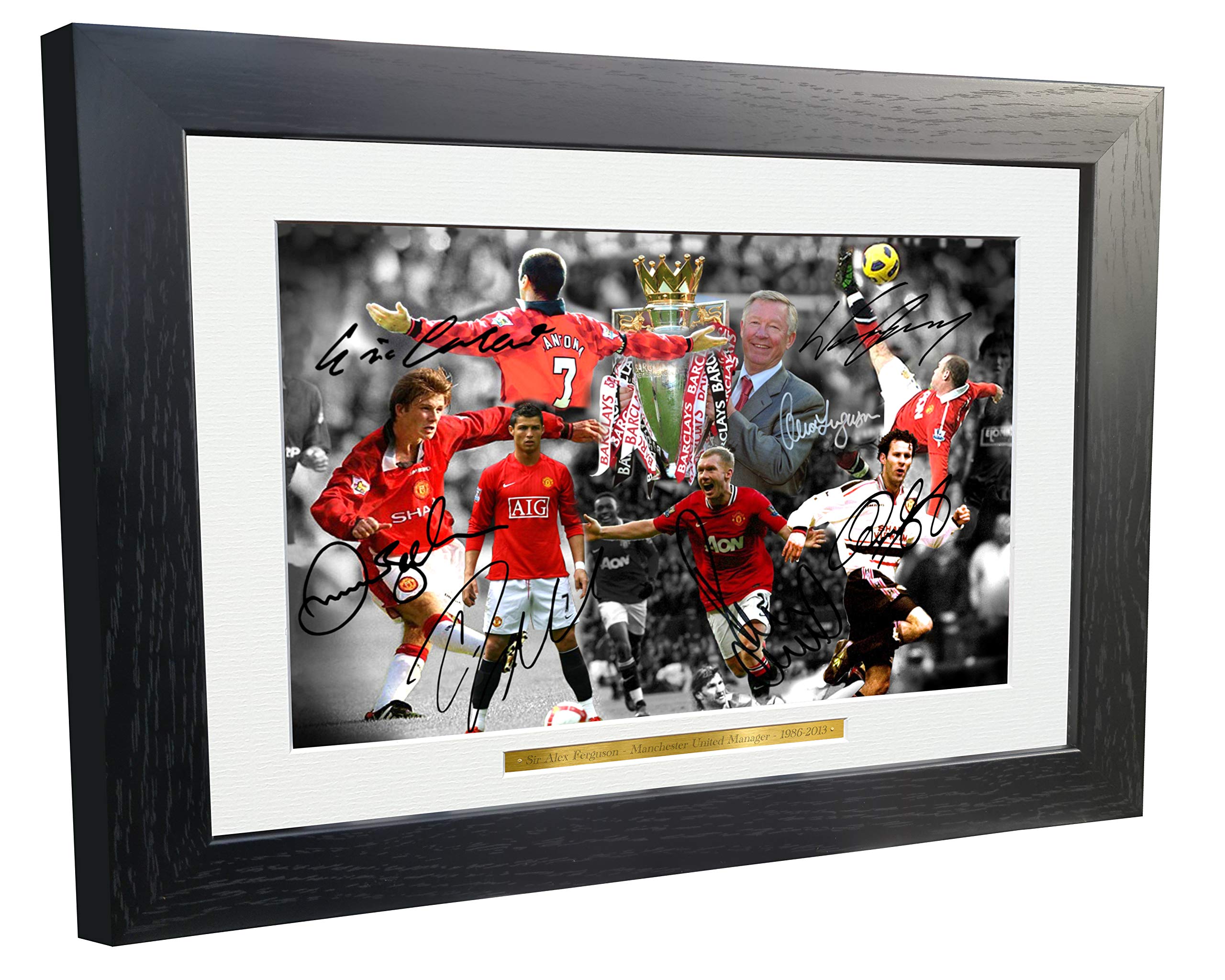 Kitbags & Lockers Large A3+ Print Signed THE ALEX FERGUSON YEARS Celebration -Cantona-Ronaldo-Beckham-Giggs-Rooney-Scholes Autographed Manchester United Photo Frame Photograph Picture Gift