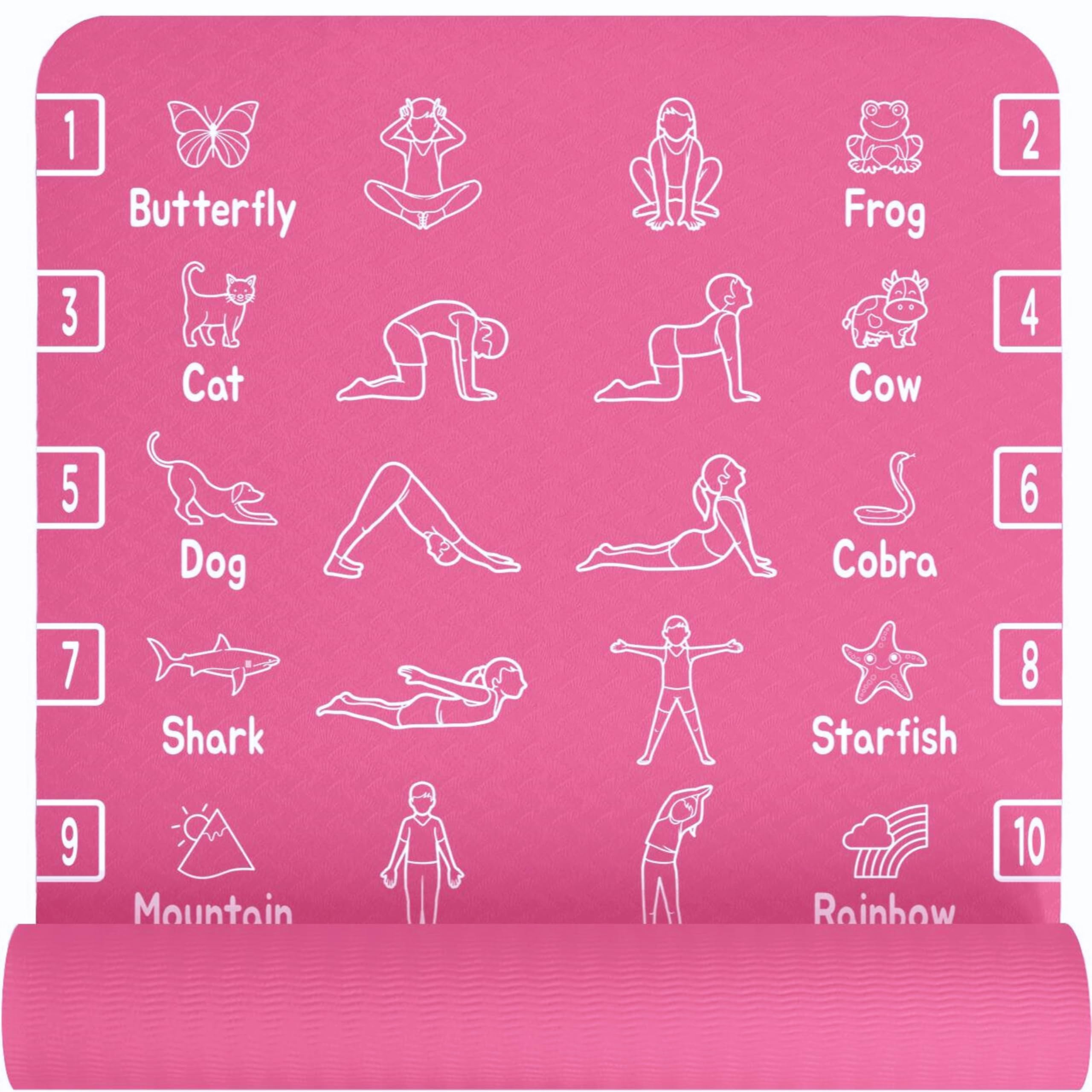 Plyopic Tapis de Yoga pour Enfants – Tapis d'Exercice TPE Leger et Antiderapant - 6mm. Ideal pour les Tout-Petits, les Enfants, Garcons et Filles (3-12 Ans)