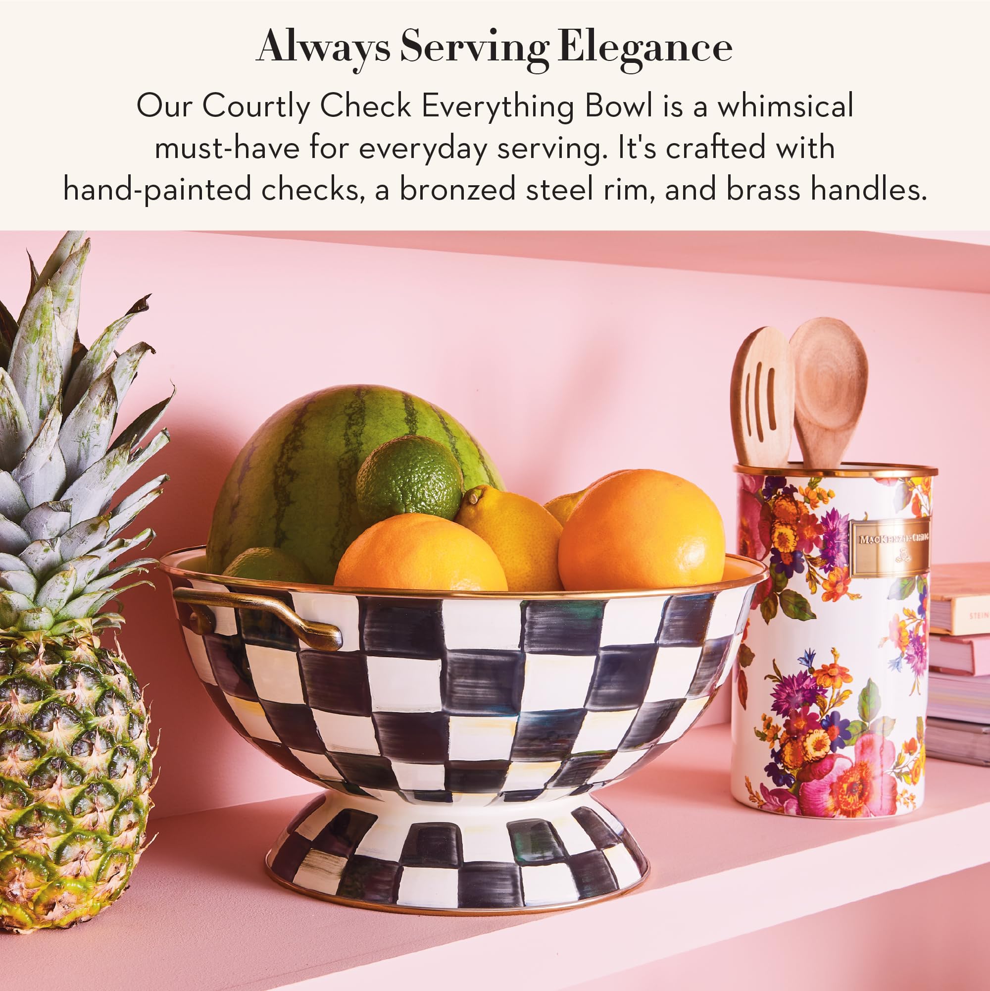 Amazon.com | MACKENZIE-CHILDS Enamel Bowl, Serving Bowl for