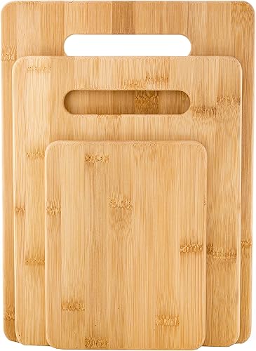 Tablecraft Tablas de cortar, juego 6" x 8" x .5", 11" x 8.5" x .5", 13" x 9.5" x .5", bambú