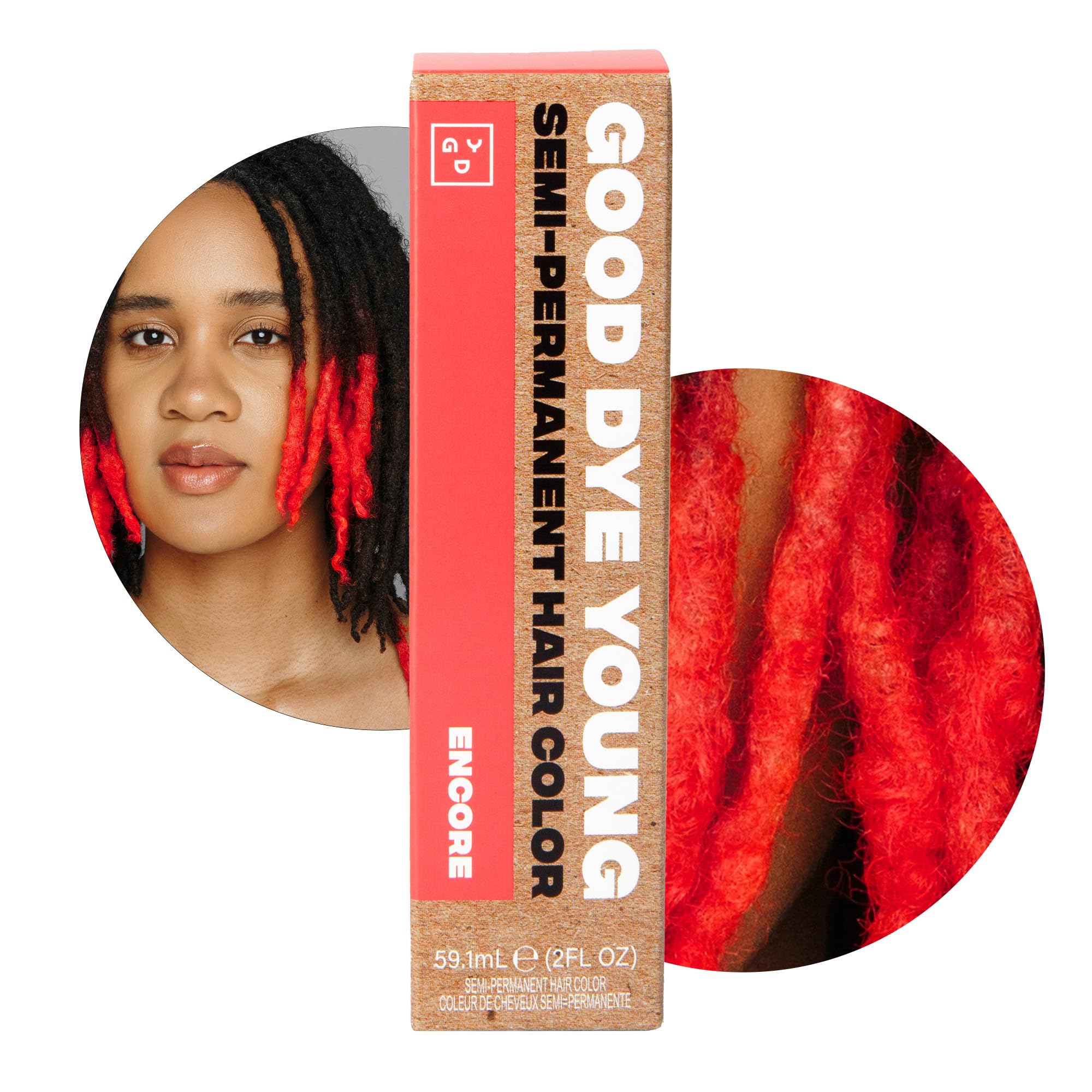 Good Dye Young Streaks and Strands Semi Permanent Hair Color (Encore Neon Coral) - UV Protective Temporary Conditioning Hue, 15-24+ Washes -