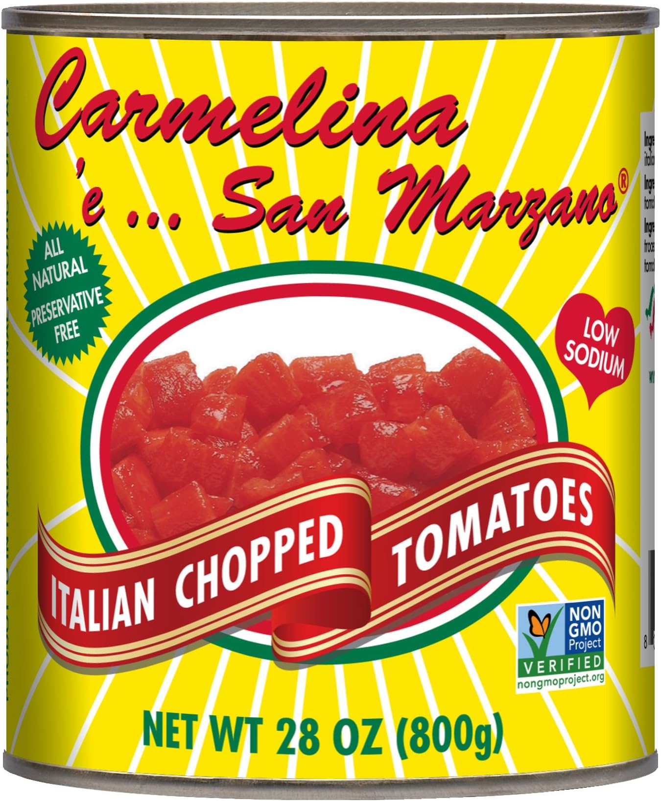 Carmelina 'e... San Marzano Italian Chopped Tomatoes in Puree, 28 Ounce (Pack of 6)