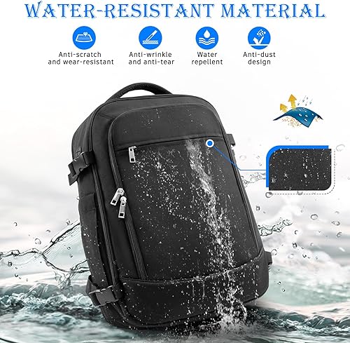 Miniatura 8 de Rinlist Mochila grande para hombre y mujer, Verde pavo real, Mochila de viaje