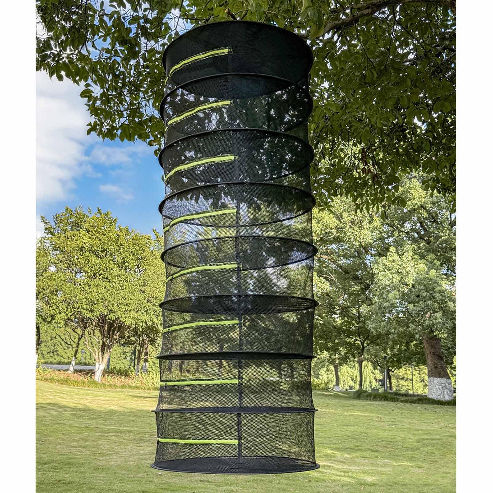 Organiseur pliable en maille ventilée avec crochet de suspension en nylon antirouille pour le camping, la maison, solution de rangement pliable