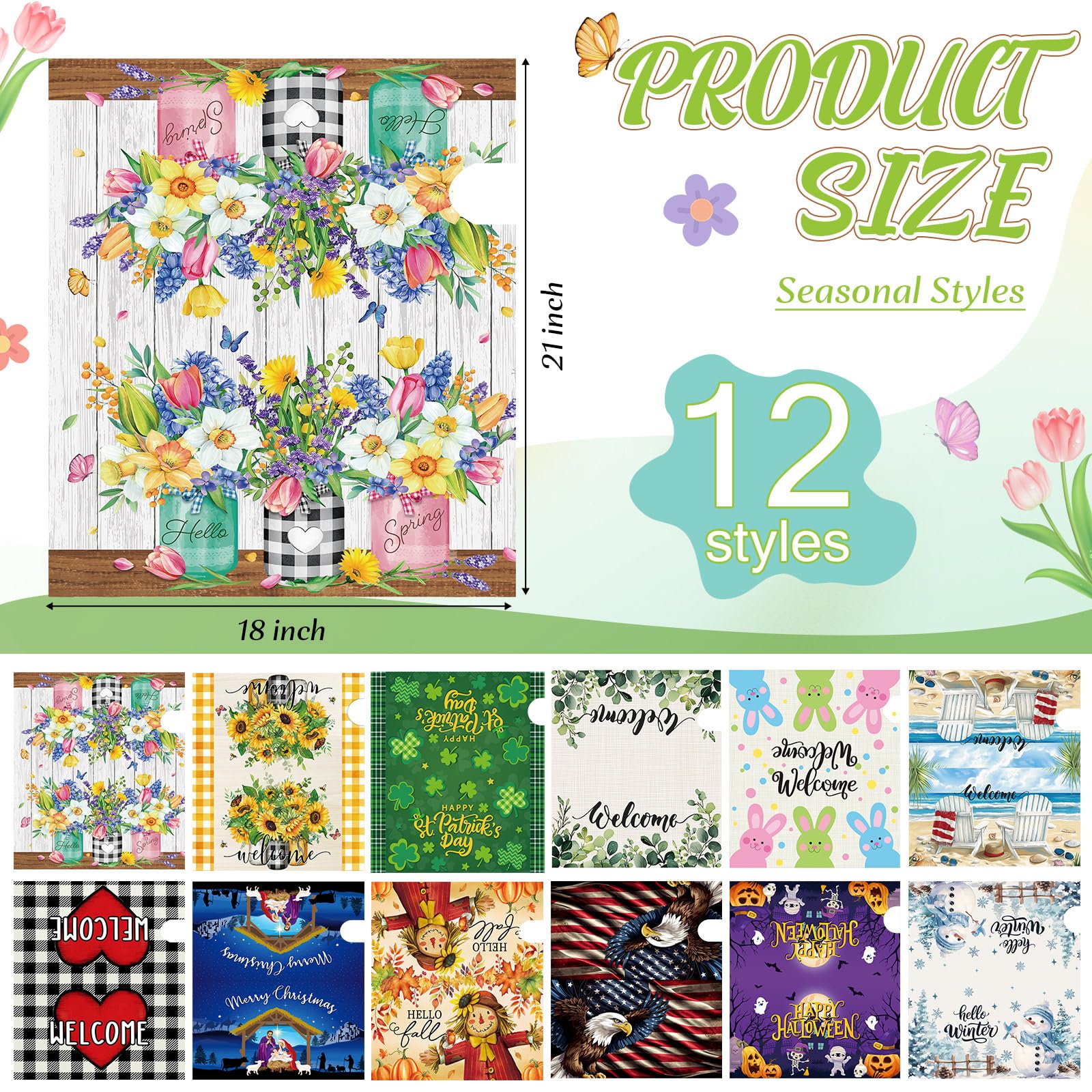 Teenyyou 12 Pcs Seasonal Magnetic Mailbox Covers Standard Size 18 x 21 Inch Summer Beach Mailbox Cover Magnetic Post Letter Box Wrap Decoration for Summer Holiday Garden Yard Home Outdoor Decor