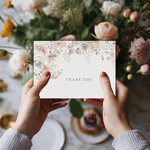 Miniatura 9 de Tarjetas de agradecimiento florales con sobres, paquete de 48, notas de agradecimiento de 4 x 6 pulgadas con sobre y calcomanías, tarjetas de