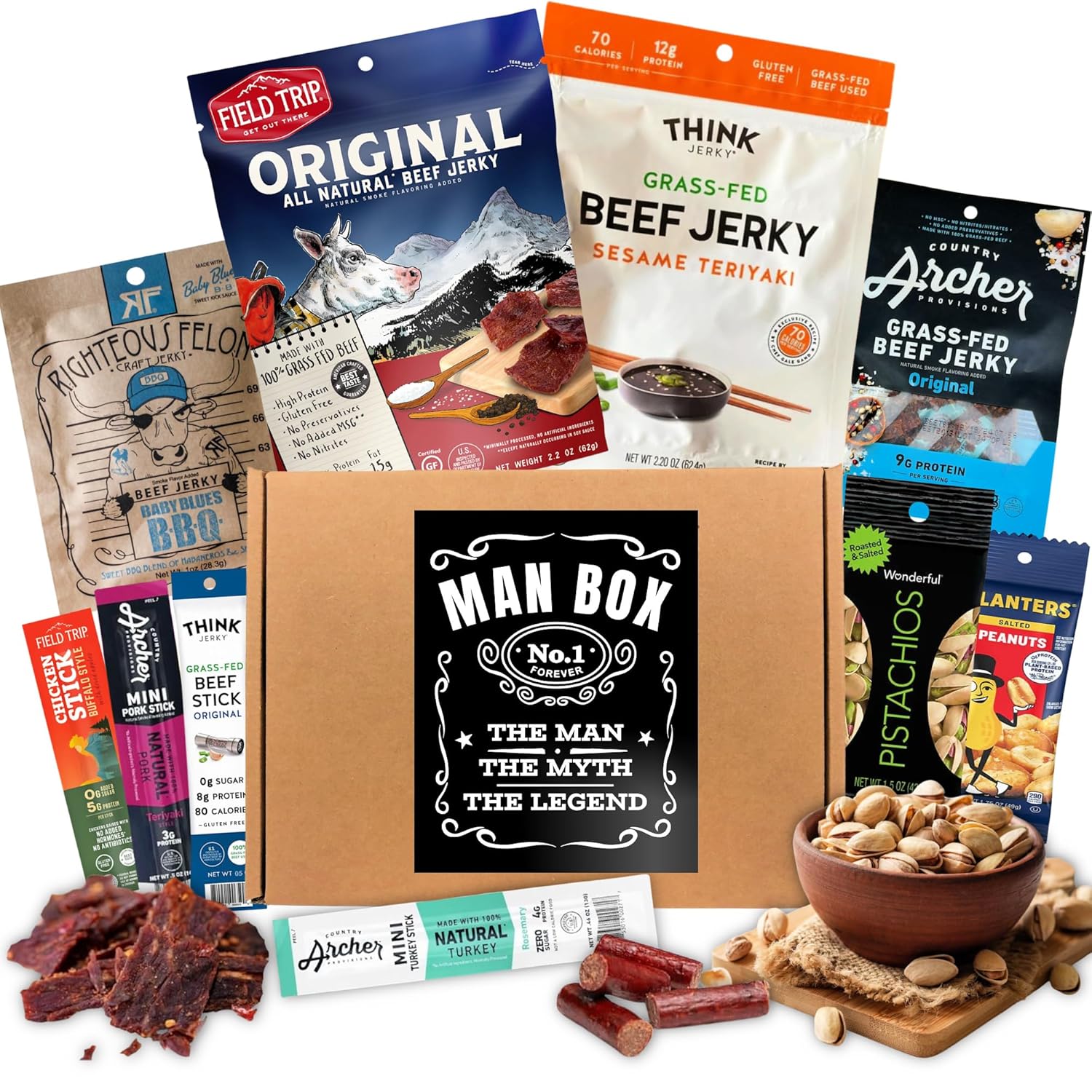 Man Box Jerky Gift Box High Protein Snacks for Men