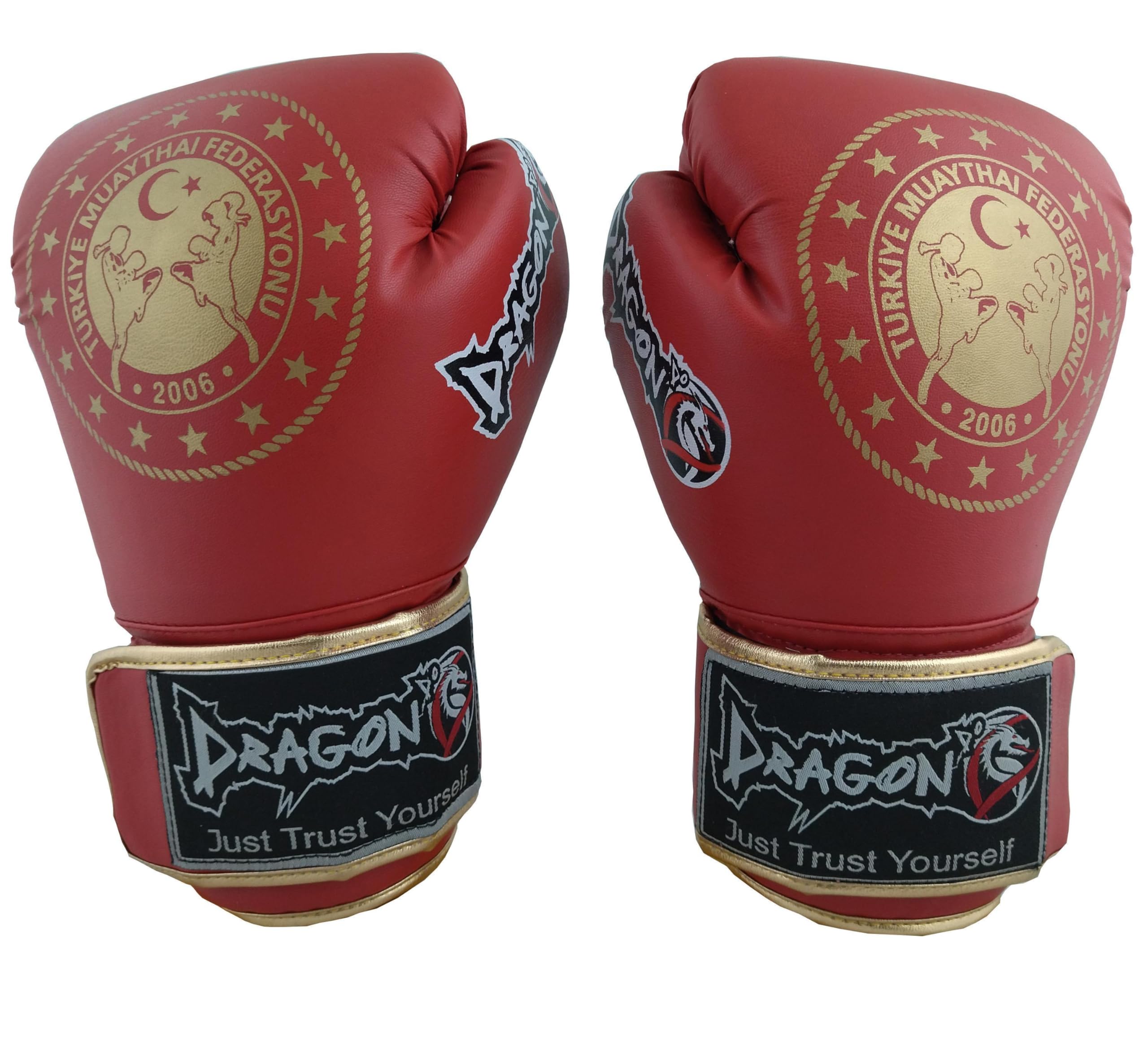 Dragon Martina Muaythai Federasyon Onaylı Boks Eldiveni 30218-P (KIRMIZI, 10 Oz)