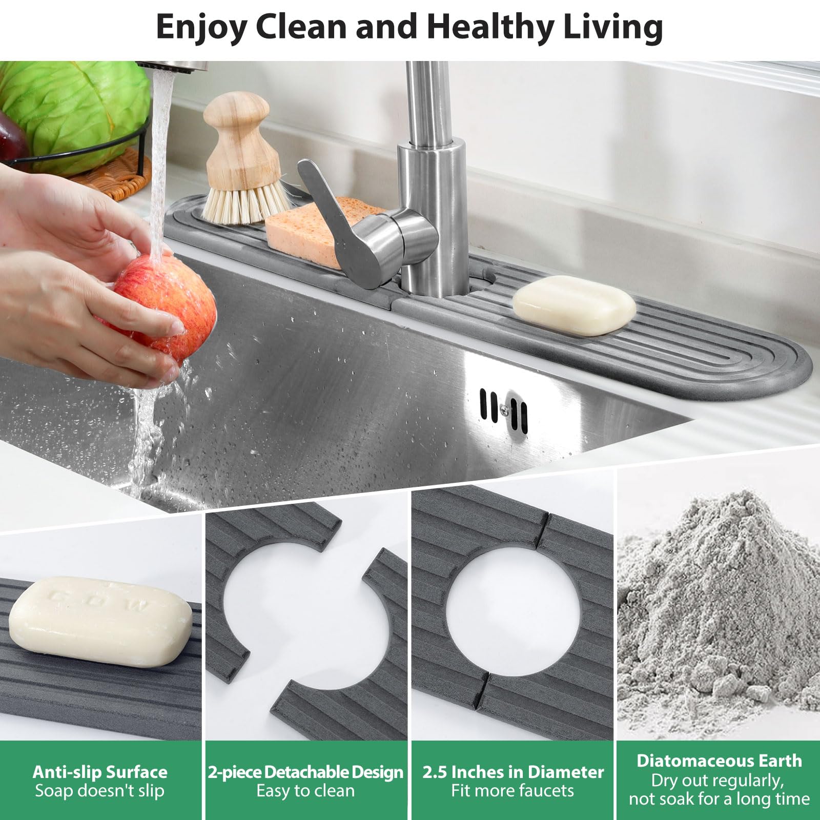 Tappetino Assorbente Per Robot Aspirapolvere - Antiscivolo, Impermeabile, 42x42cm