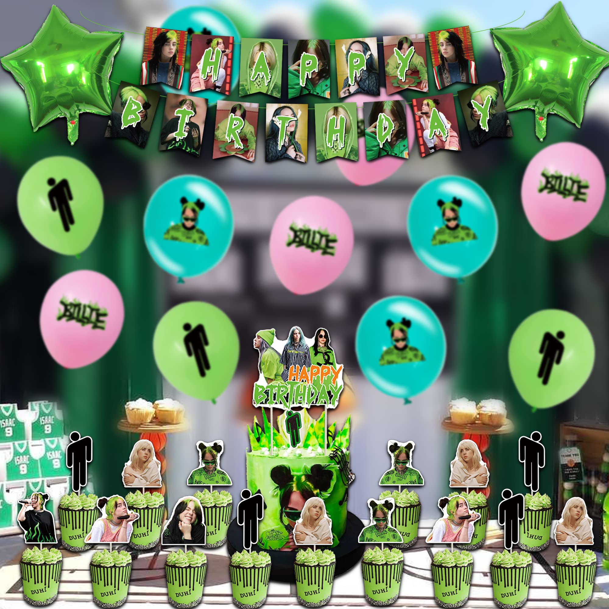 100pcs Billie Eilish Birthday Decorations Billie Eilish Birthday Party