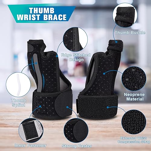 Miniatura 3 de Soporte de férula para el pulgar para mano derecha e izquierda, soporte reversible para el dedo para la artritis del pulgar, tendinitis,