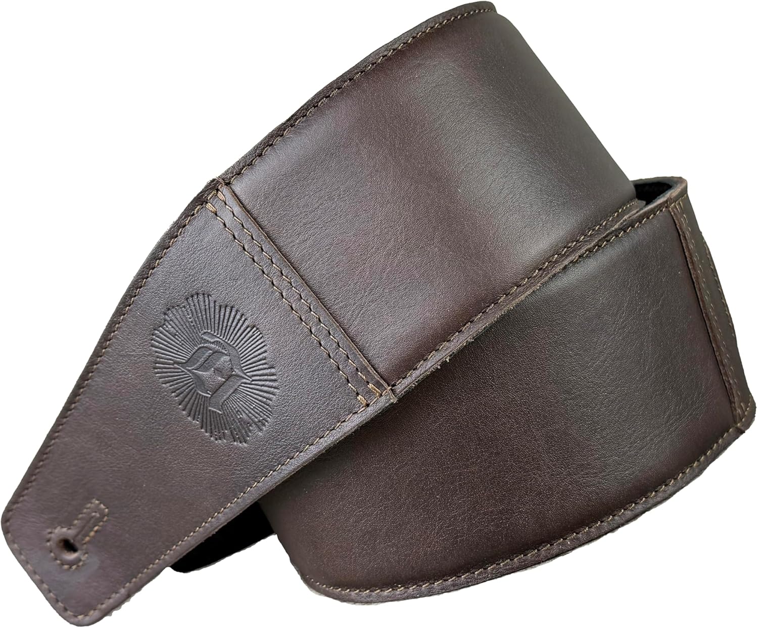 Anthology Gear "The Reticent Full Grain Leather Guitar Strap For Electric, Acoustic, and Bass Guitars (Cotton Candy (Blue/Pink), 3" Wide)