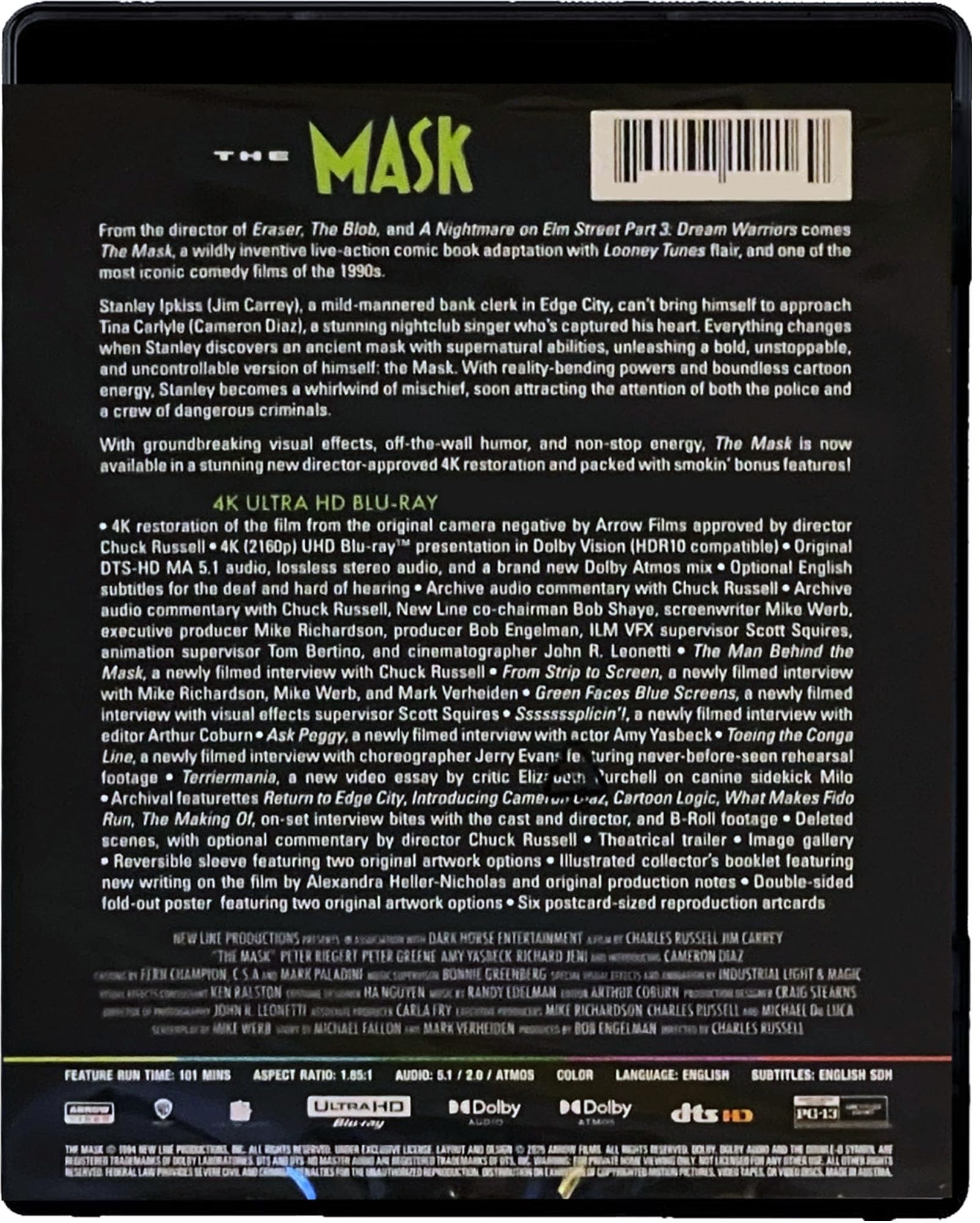 The Mask (Special Edition / Reversible cover / with Jim Carrey) [1994] [4K Ultra HD] [Region Free]