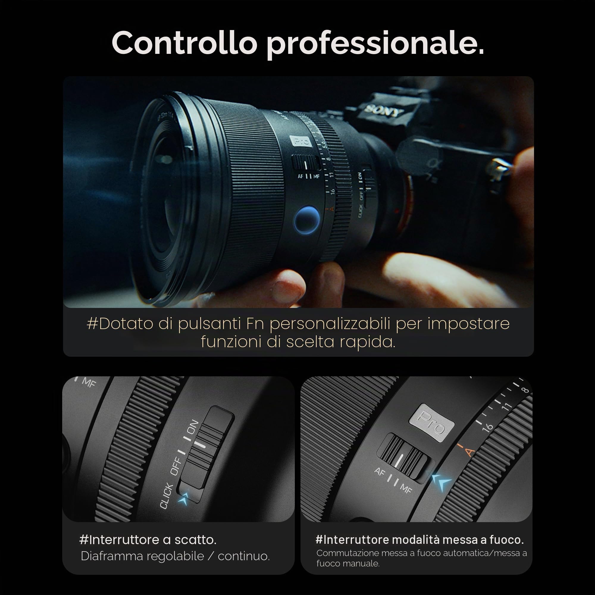 VILTROX Obiettivo AF 50mm F1.4 Pro per fotocamera Sony FE Full Frame Auto Focus Prime Lens