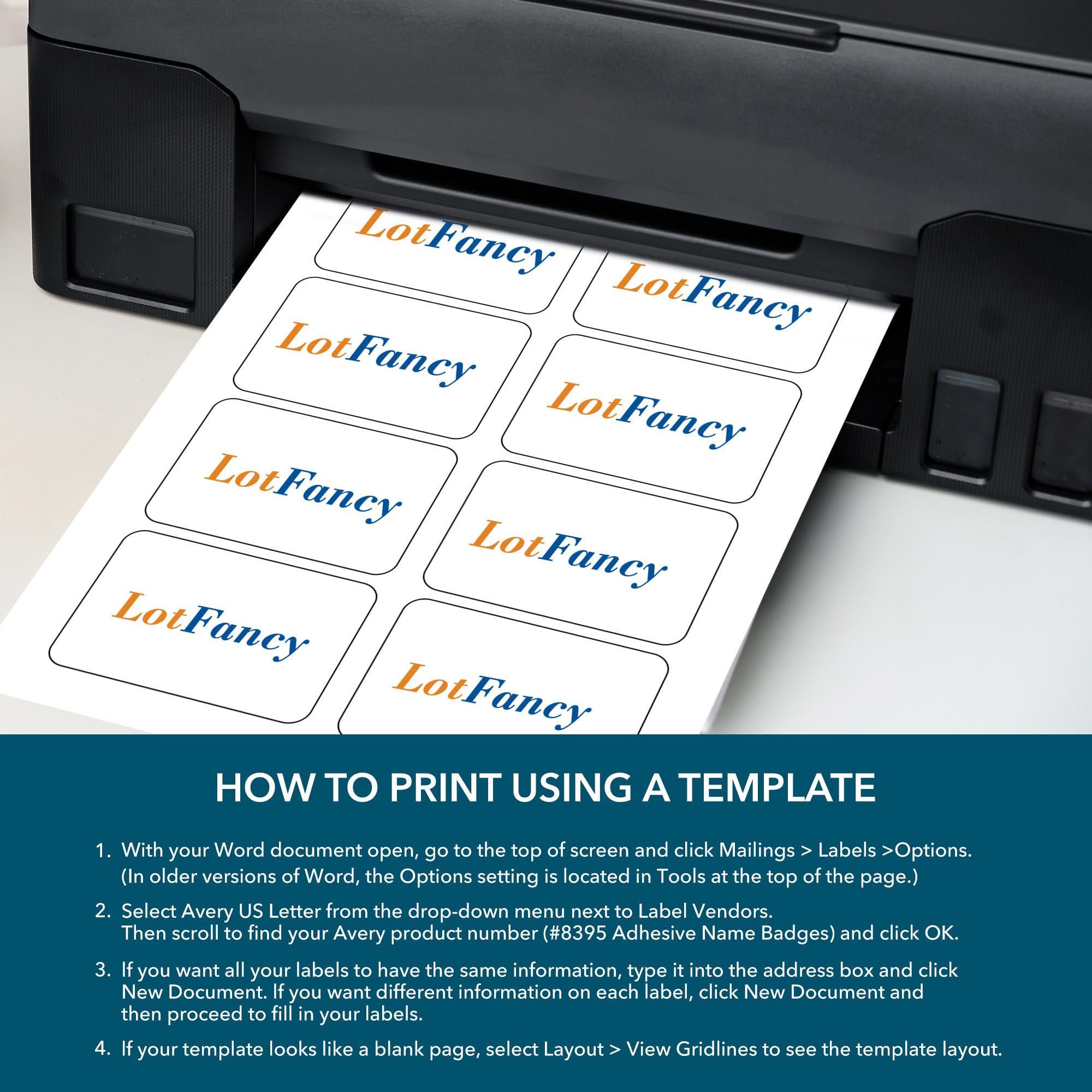 Snapklik.com : Printable Name Tag Stickers, 2 1/3" X 3 3/8", Pack Of ...