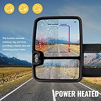 Vista 3 de Espejos de remolque para Toyota Tundra 2007-2021, espejo de remolque para Toyota Sequoia 2008-2017 con vidrio eléctrico con flecha calentada, luz