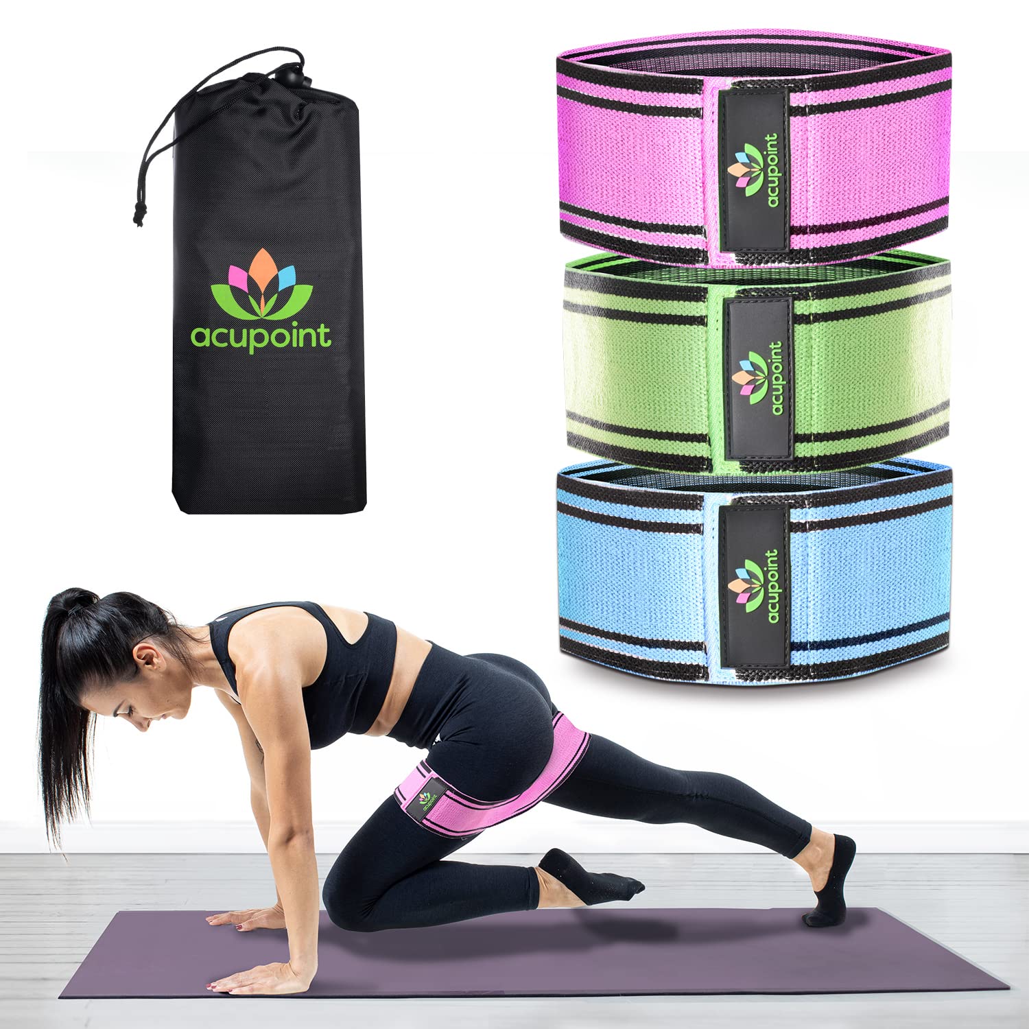 Fitnessbänder Fabric Booty Set - 3 Stufen Für Po-Training, Yoga & Home Gym