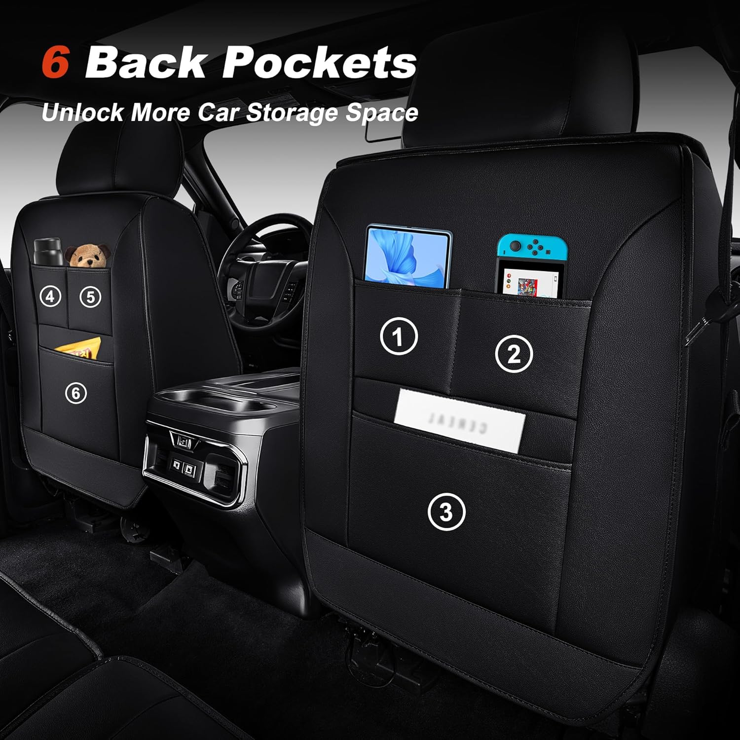 for Dodge Ram 1500 2500 3500 Seat Covers 2012-2025 2026 Only Fit Curved Bench Breathable Ice Silk Seat Protector(Full Set,Black&Grey)